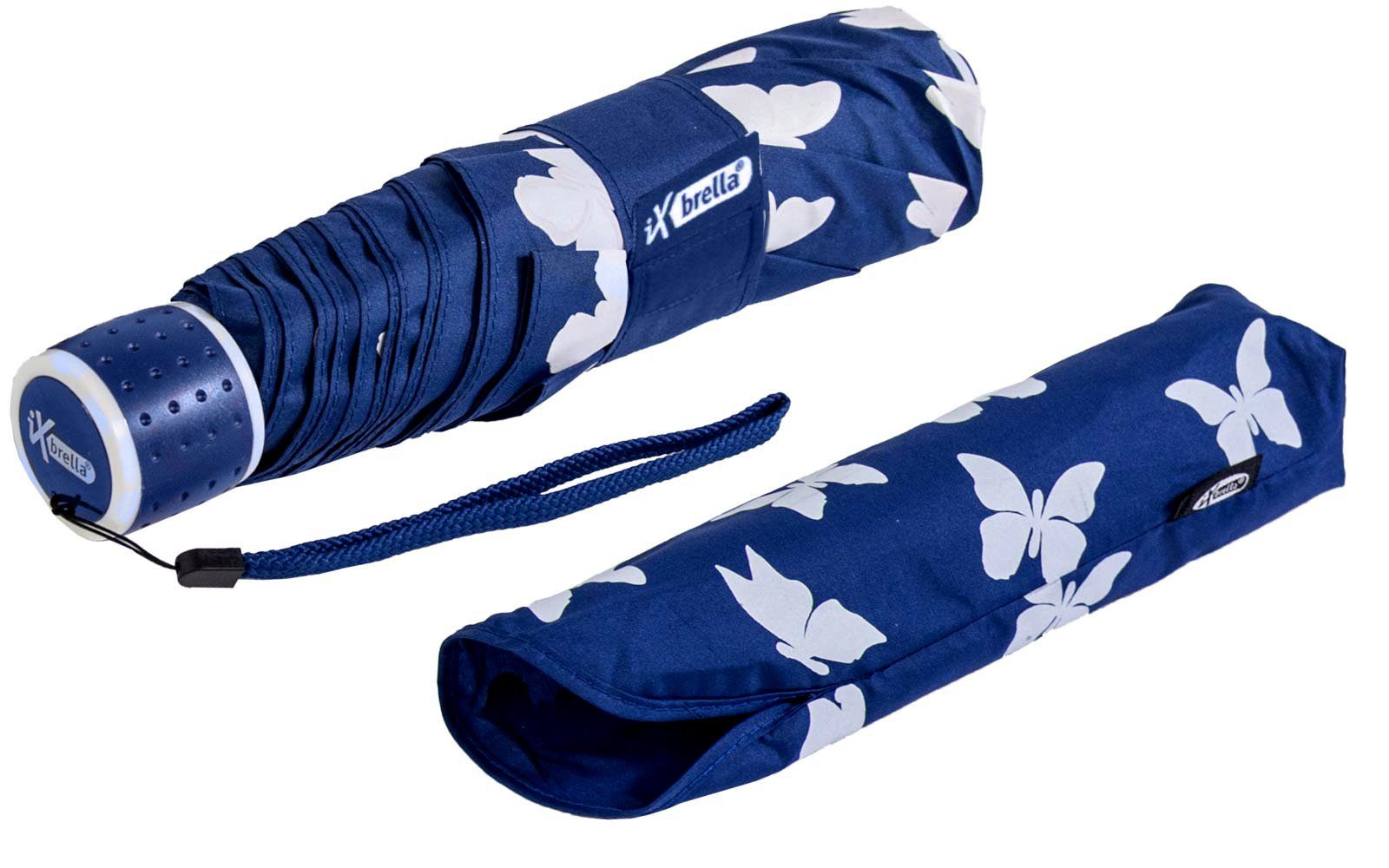 iX-brella Wet Taschenregenschirm iX-brella mit Farbänderung Nässe bei Kinderschirm - Schmetterlinge Print Motiv, Mini