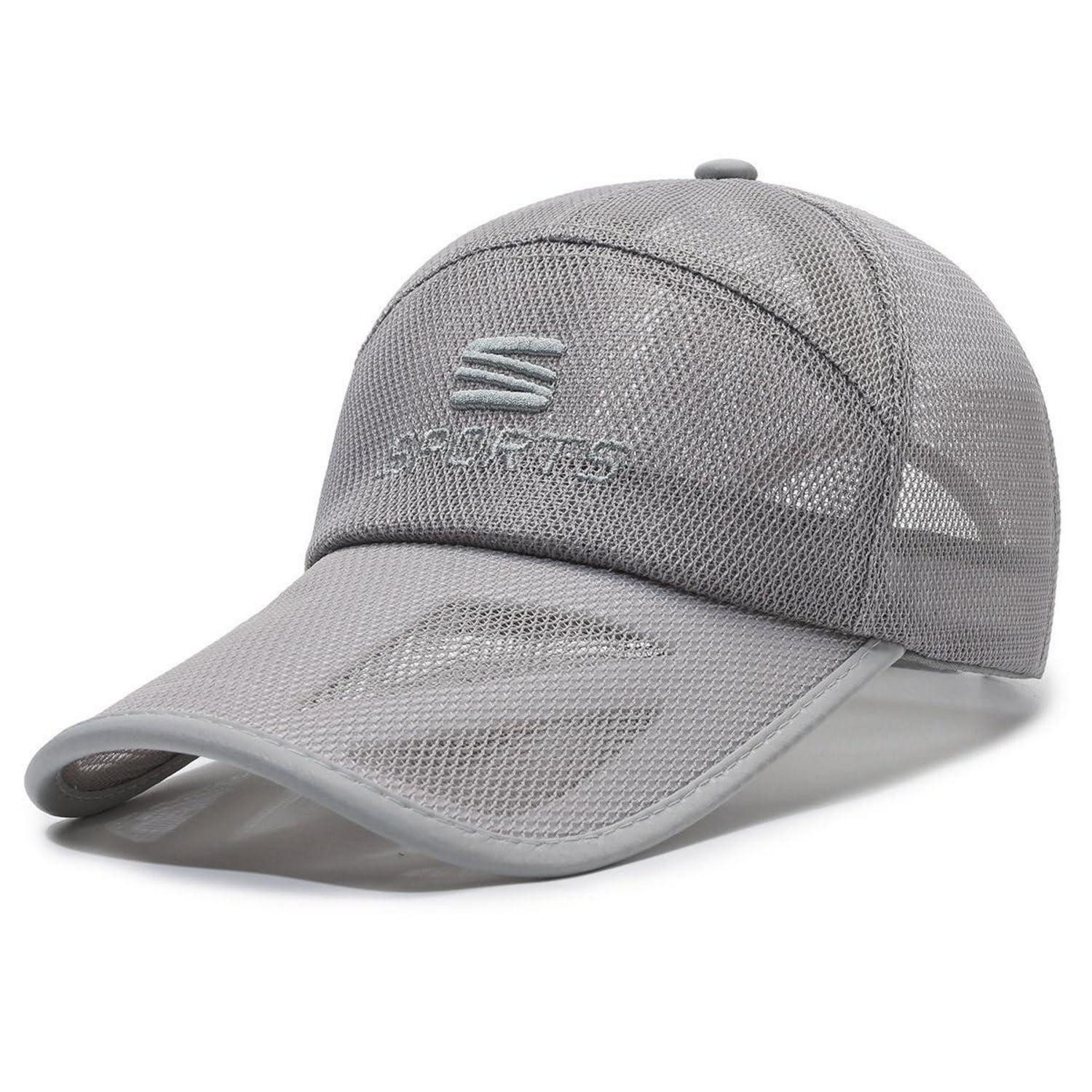 Baseball Cap Basecap Herren Damen Mesh Sonnenschutz Verstellbar Einheitsgröße Grau