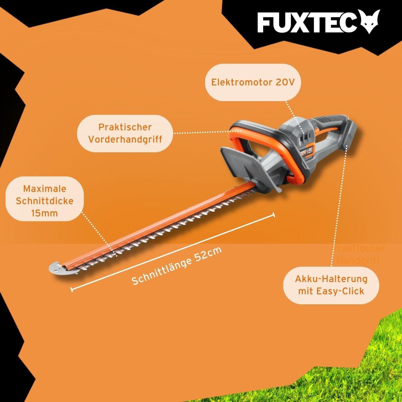FUXTEC Akkurasenmäher FX-E1RM20ECO/HS20-SL, 30 cm Schnittbreite, 20V Wechselakku, Akku Rasenmäher & Heckenschere SET