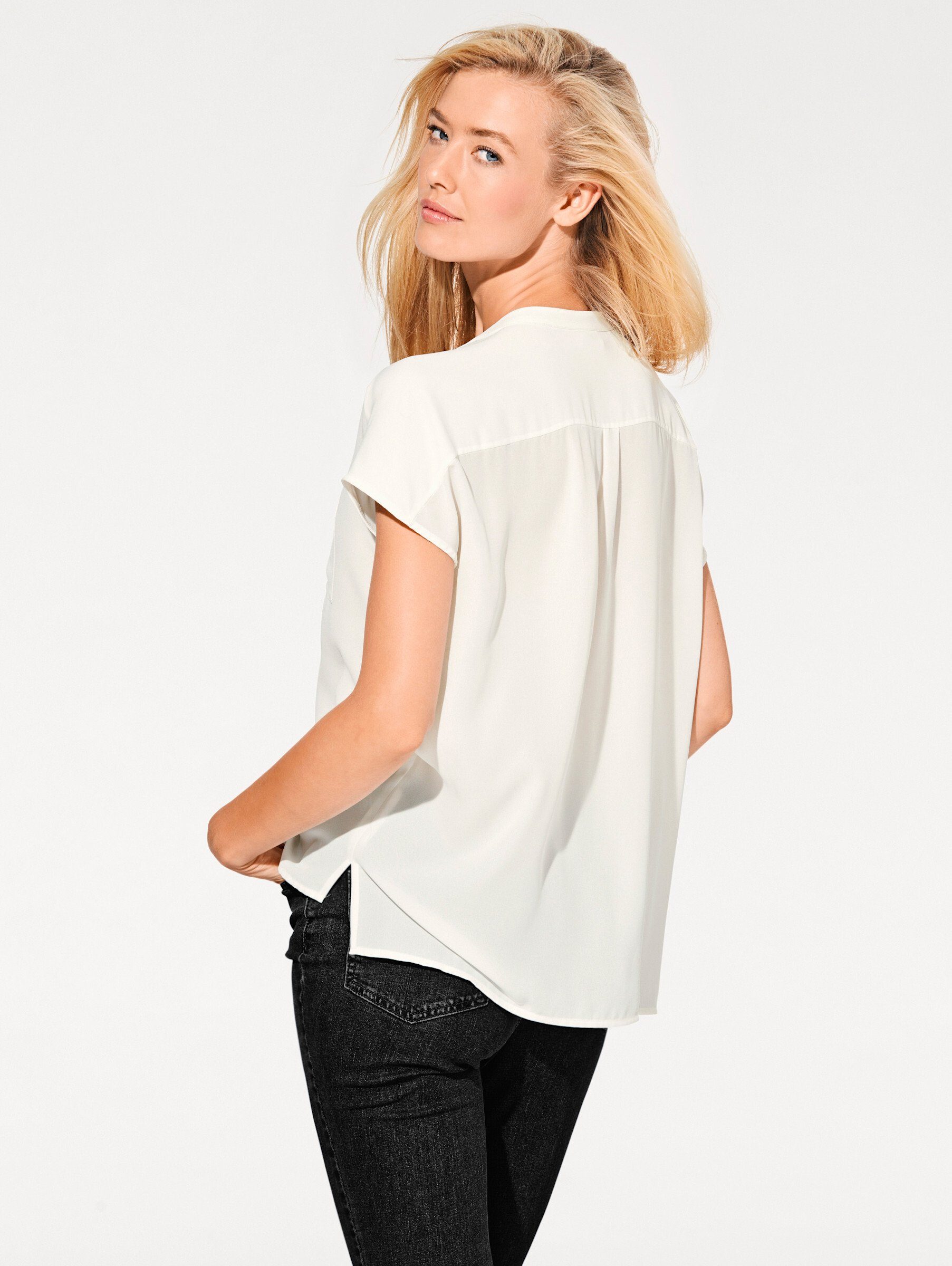 heine Klassische Bluse Oversized Bluse Kurzarm