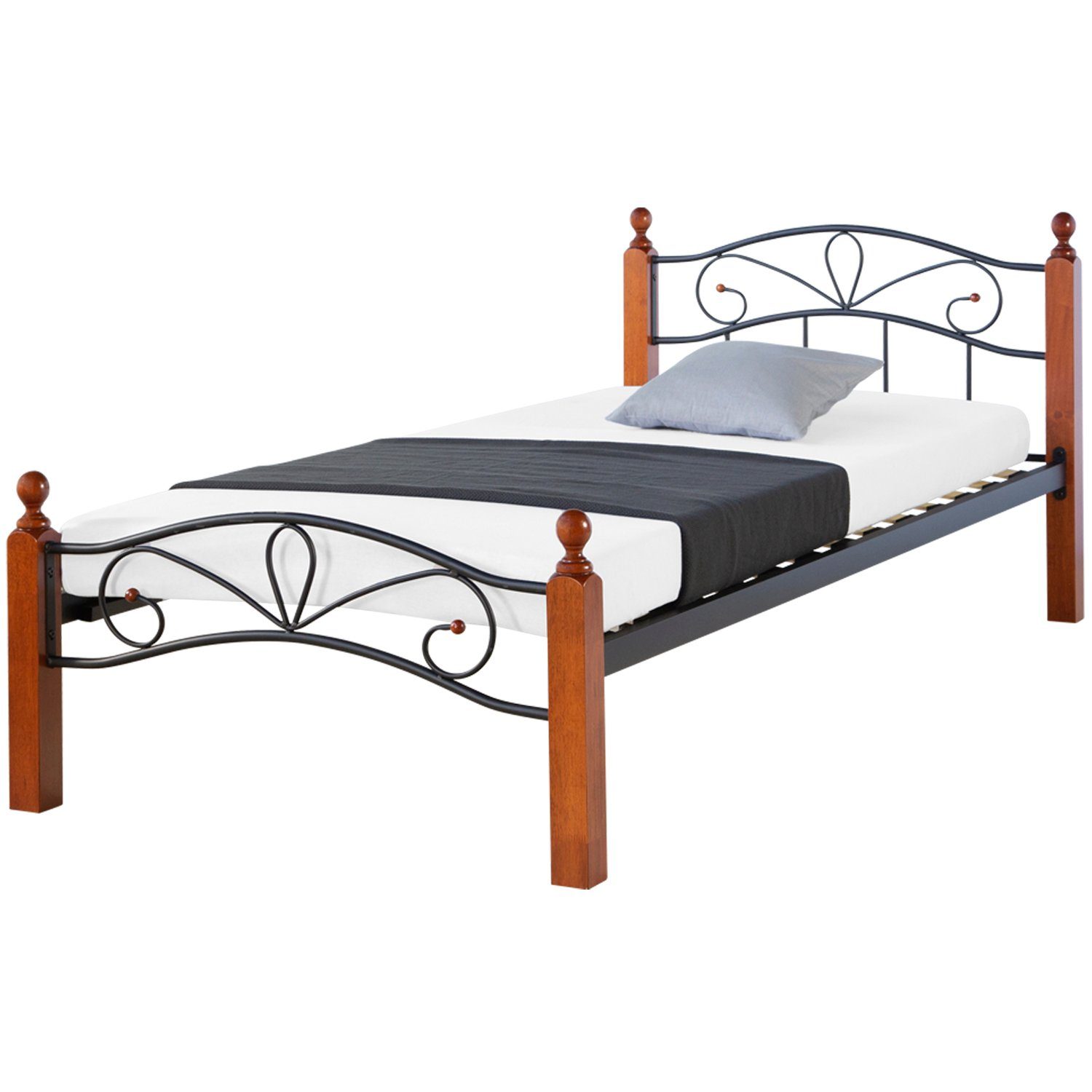 Homestyle4u Metallbett 90x200 Einzelbett Bett mit günstig online kaufen