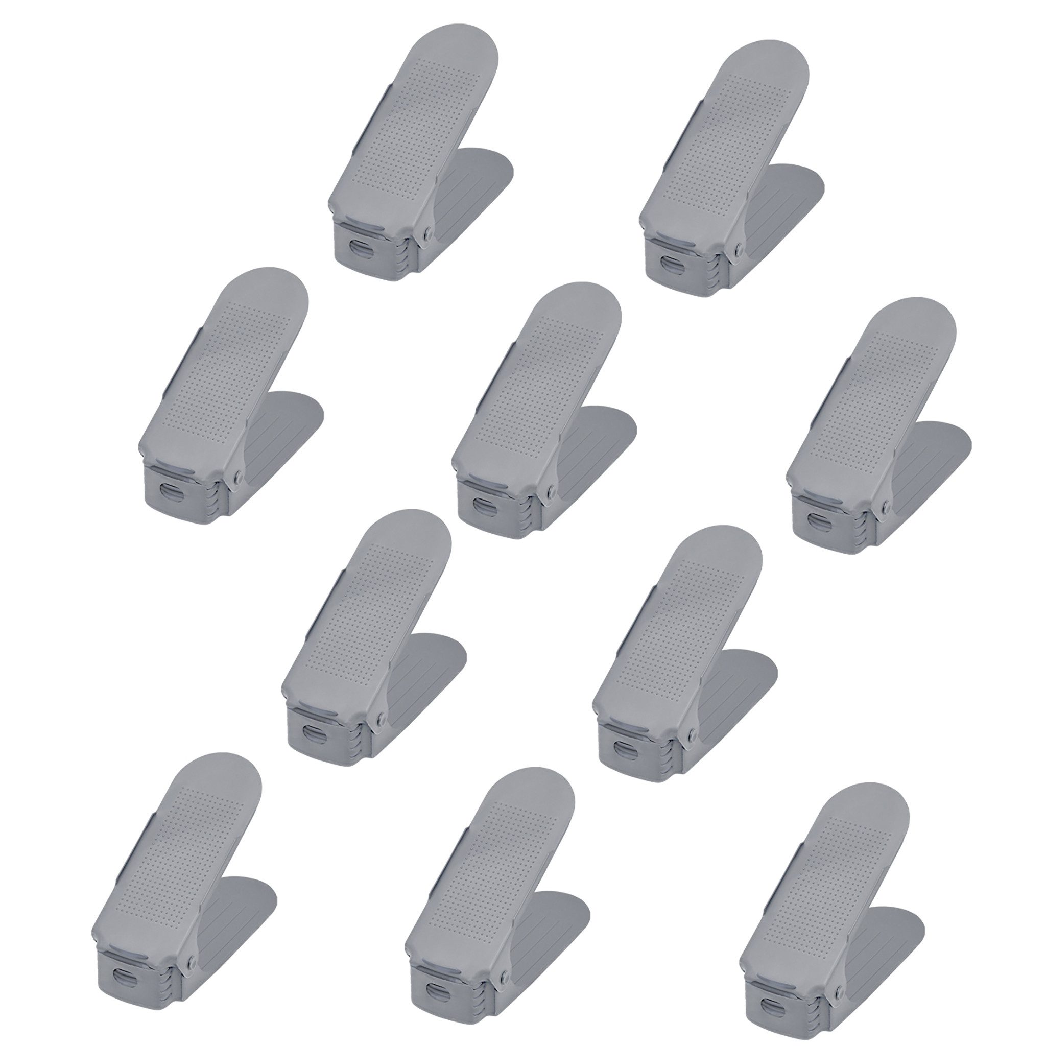 FIVMEN Schuhstapler Einstellbare Schuhregale Schuhstapler Schuhhalter Set, 3 höhenverstellbar, Platzsparend, Weiß/Schwarz/Grau