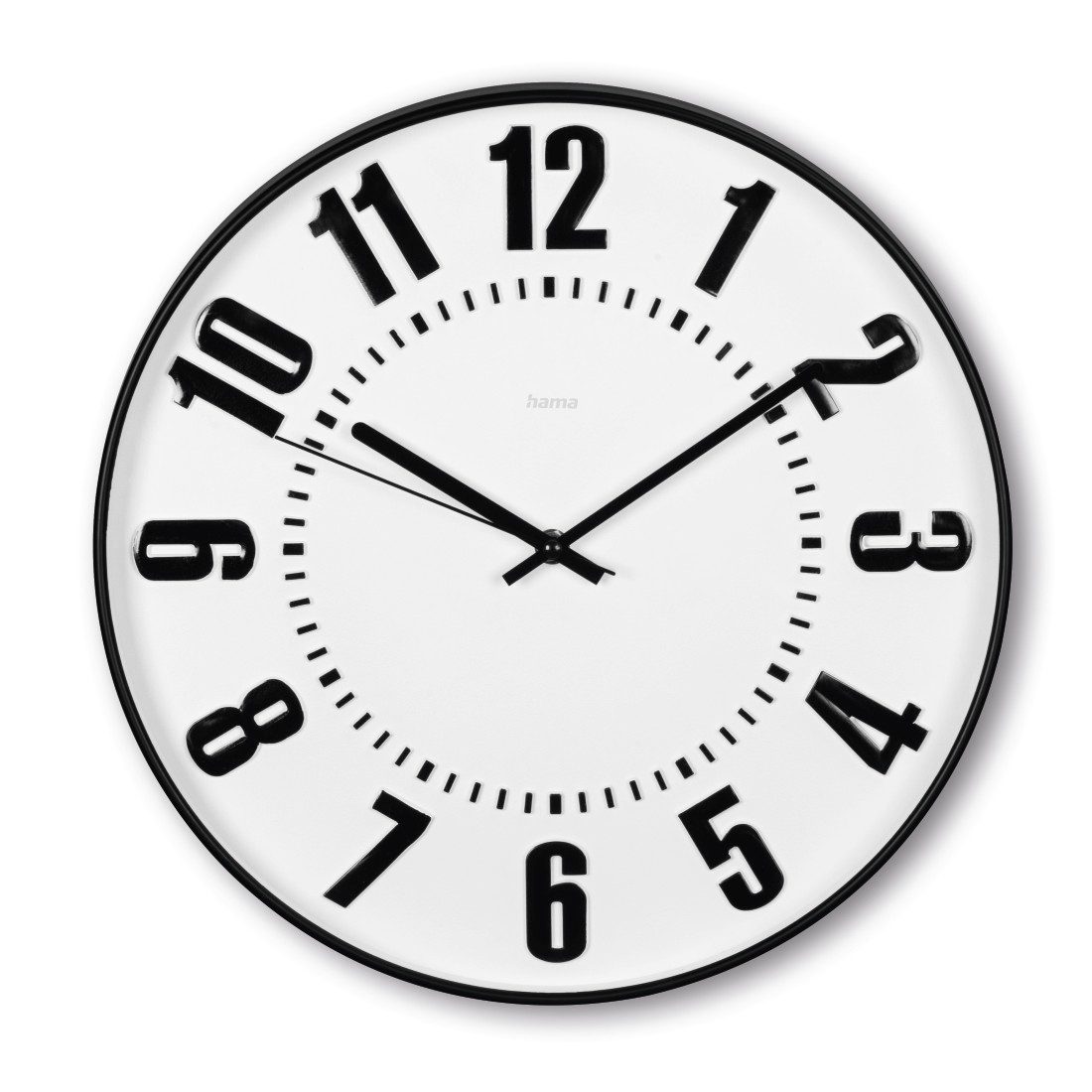 Hama Wanduhr Uhr "Formentera", Ø 35 cm, ohne Ticken, Schwarz (geräuscharm)