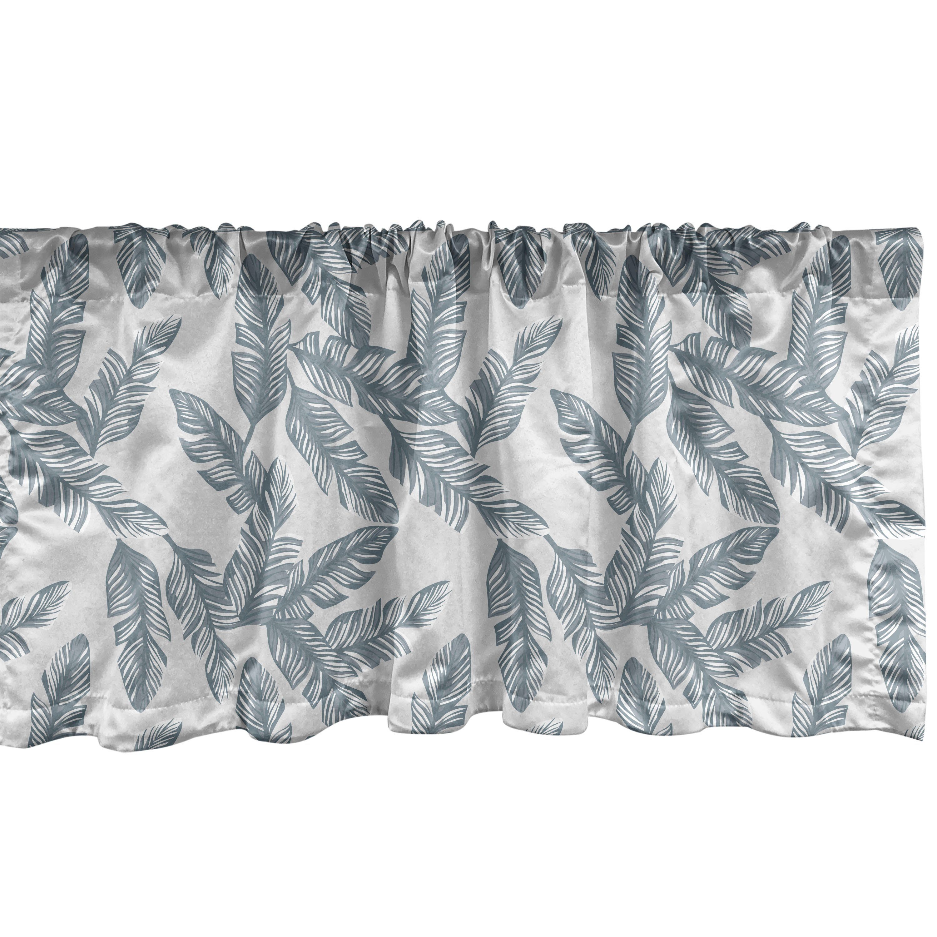 Scheibengardine Vorhang Volant für Blätter-Muster Küche Stangentasche, Palm Schlafzimmer Abakuhaus, Microfaser, Dekor mit Banana Tropisch