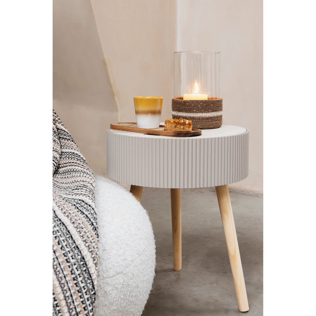 Jens Living Couchtisch Beistelltisch »Levi«, mit praktischem Stauraum, Holz, Höhe 48 cm (1-St), Stauraum, abnehmbarer Deckel, 48cm Höhe, modernes 3-Bein-Design – Bild 3 von 3