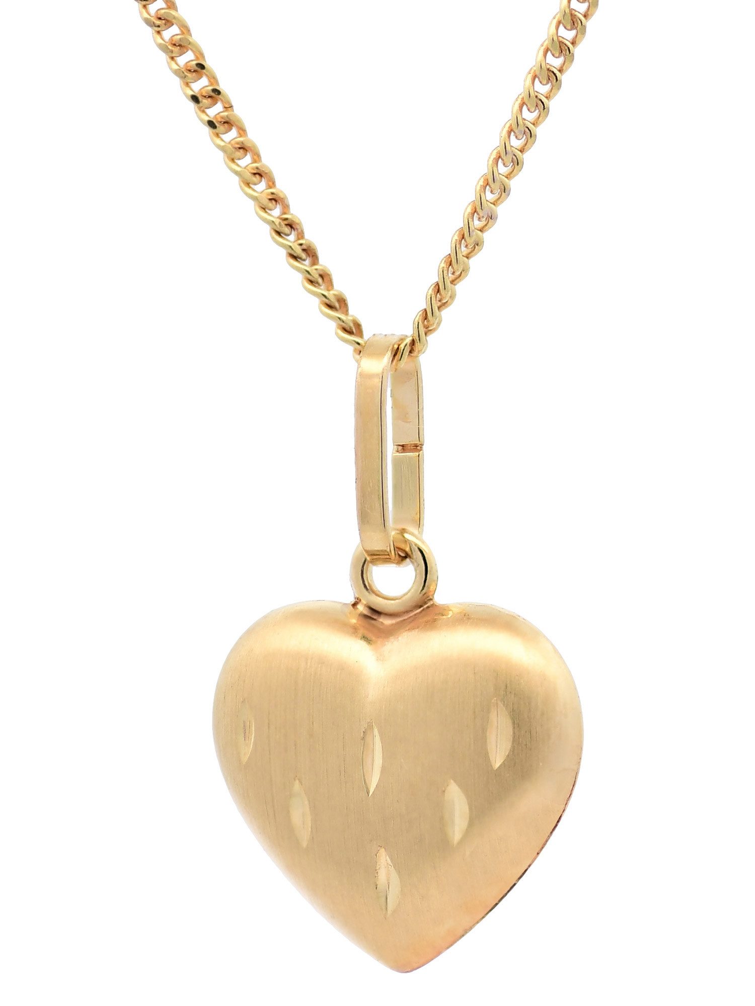 HOPLO Herzanhänger Gold Anhänger Herz mit Goldkette massiv 333 - 8 Karat Go günstig online kaufen
