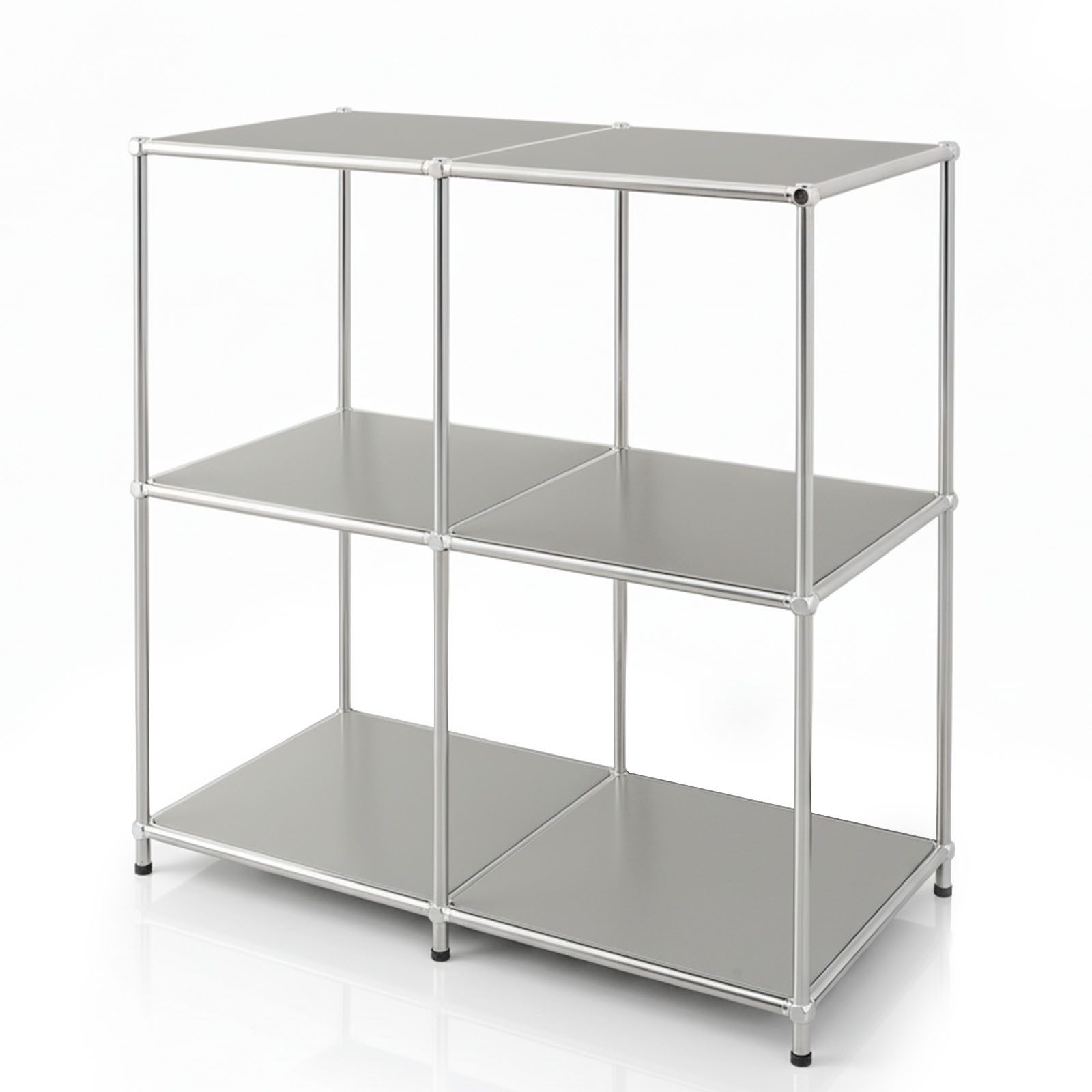 Floordirekt Sideboard Concept Epure MK-027 Metallregal, B78 × T40 × H82 cm, diverse Farben (modular, kratzfeste Pulverbeschichtung), offenes Ablageregal mit verchromtem Metallgestell, Design Regal