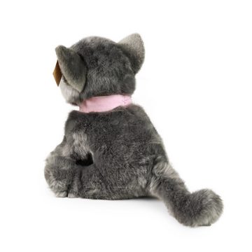 Teddys Rothenburg Kuscheltier Kuscheltier Katze mit Halsband sitzend grau 25 cm (Katze)