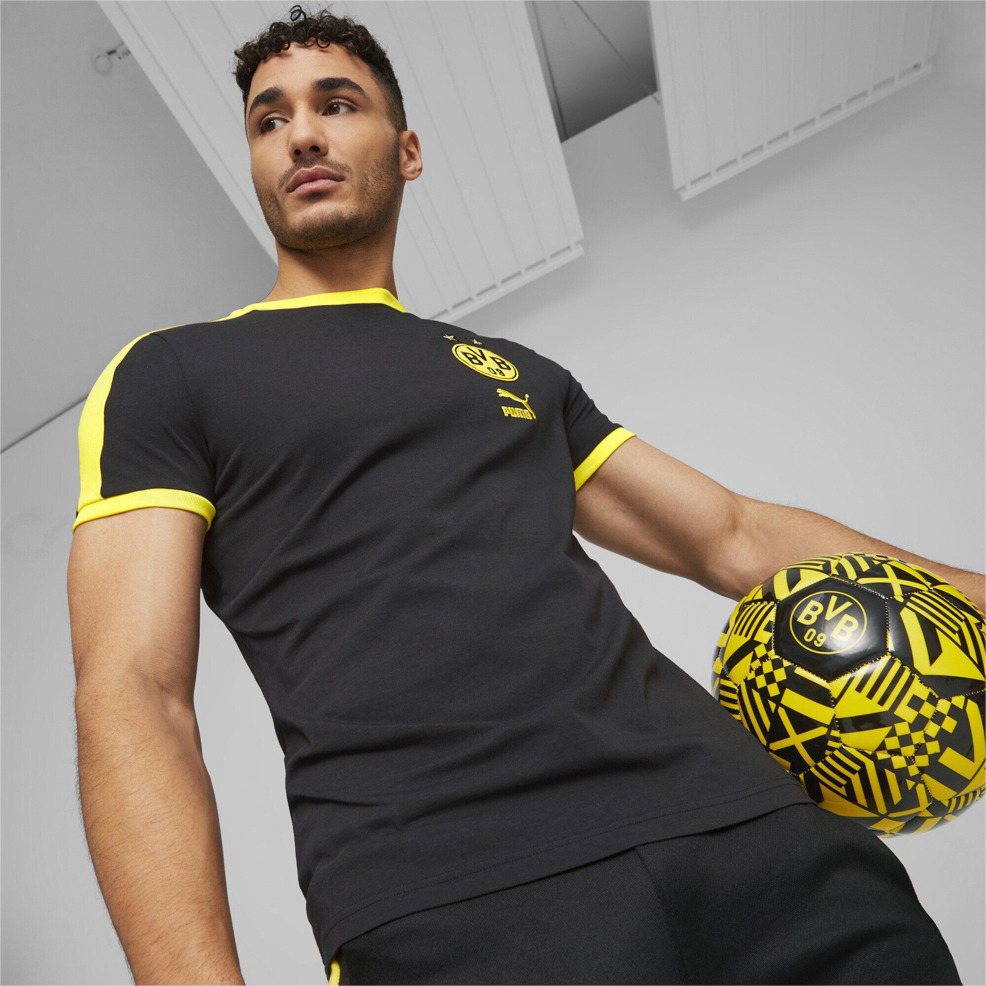 T-Shirt PUMA Black Borussia T-Shirt Dortmund Herren T7 ftblHeritage