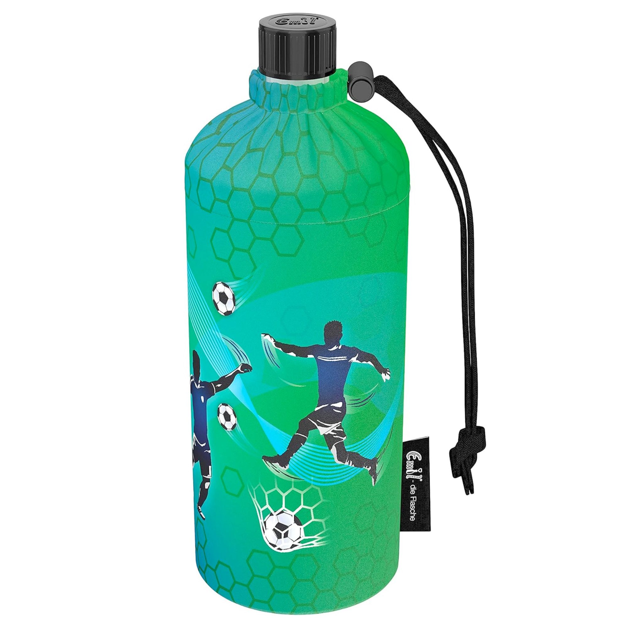 Emil Trinkflasche Goal Trinkflasche, isolierte Glasflasche, Bruchsicher, BPA-Frei, Auslaufsicher, 400ml