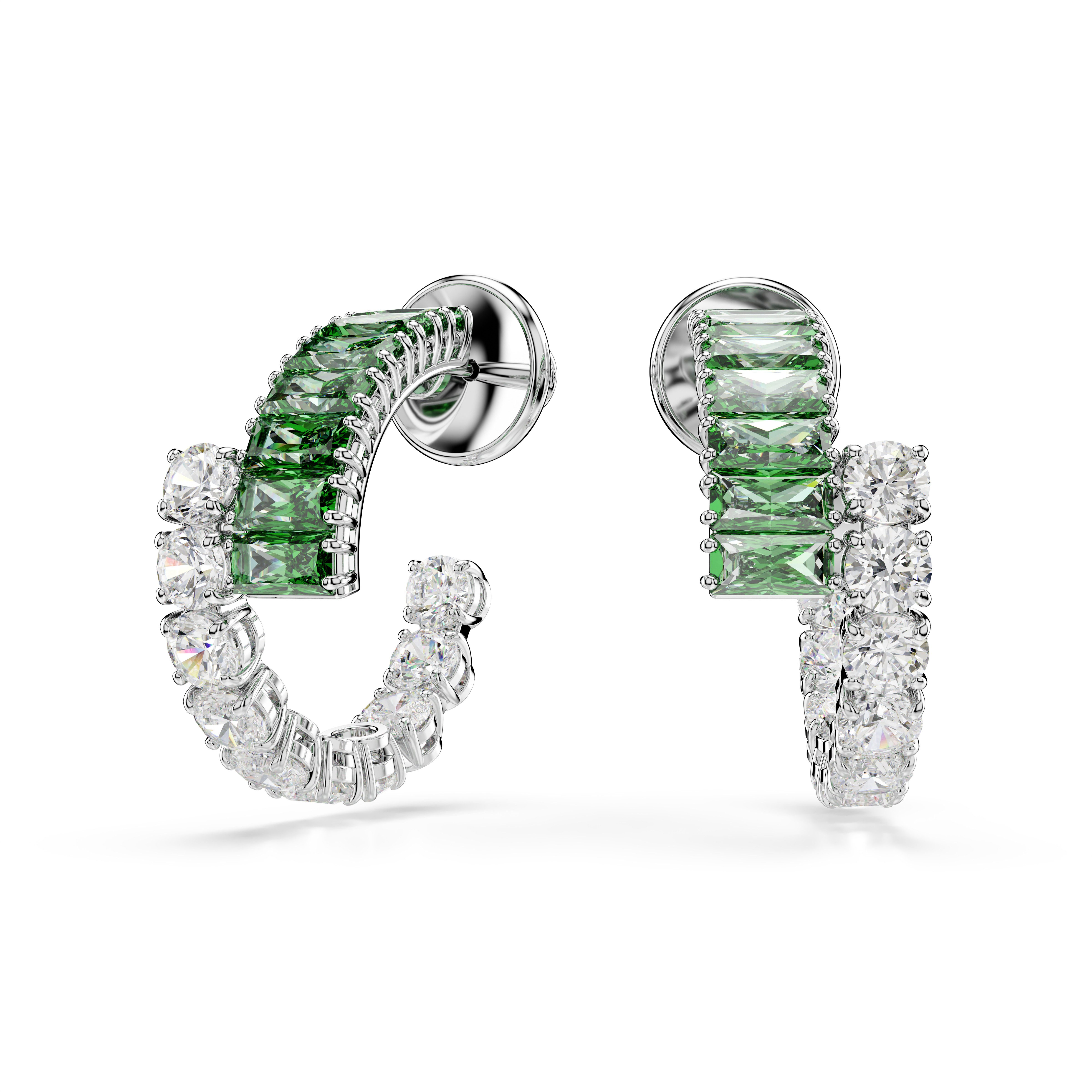 Swarovski Paar Creolen Schmuck Geschenk Matrix Ohrringe, mit Swarovski® Kristall, Swarovski® Zirkonia (synth)