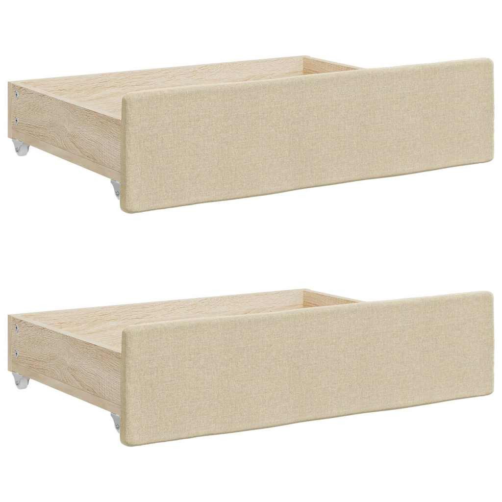 vidaXL Bettschubkasten Bettschubladen 2 Stk. Creme günstig online kaufen