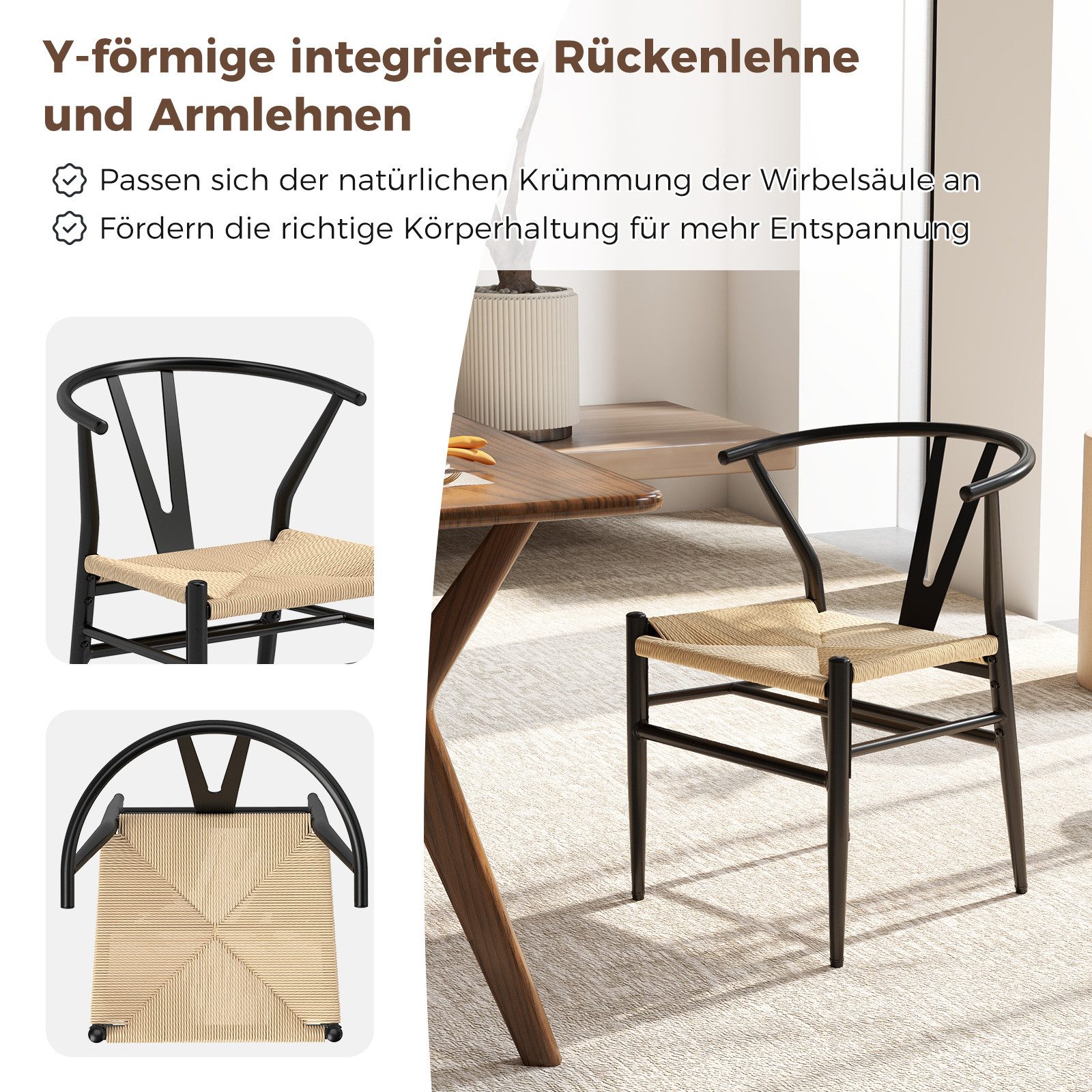 COSTWAY Esszimmerstuhl (2 St), 2er Set, günstig online kaufen