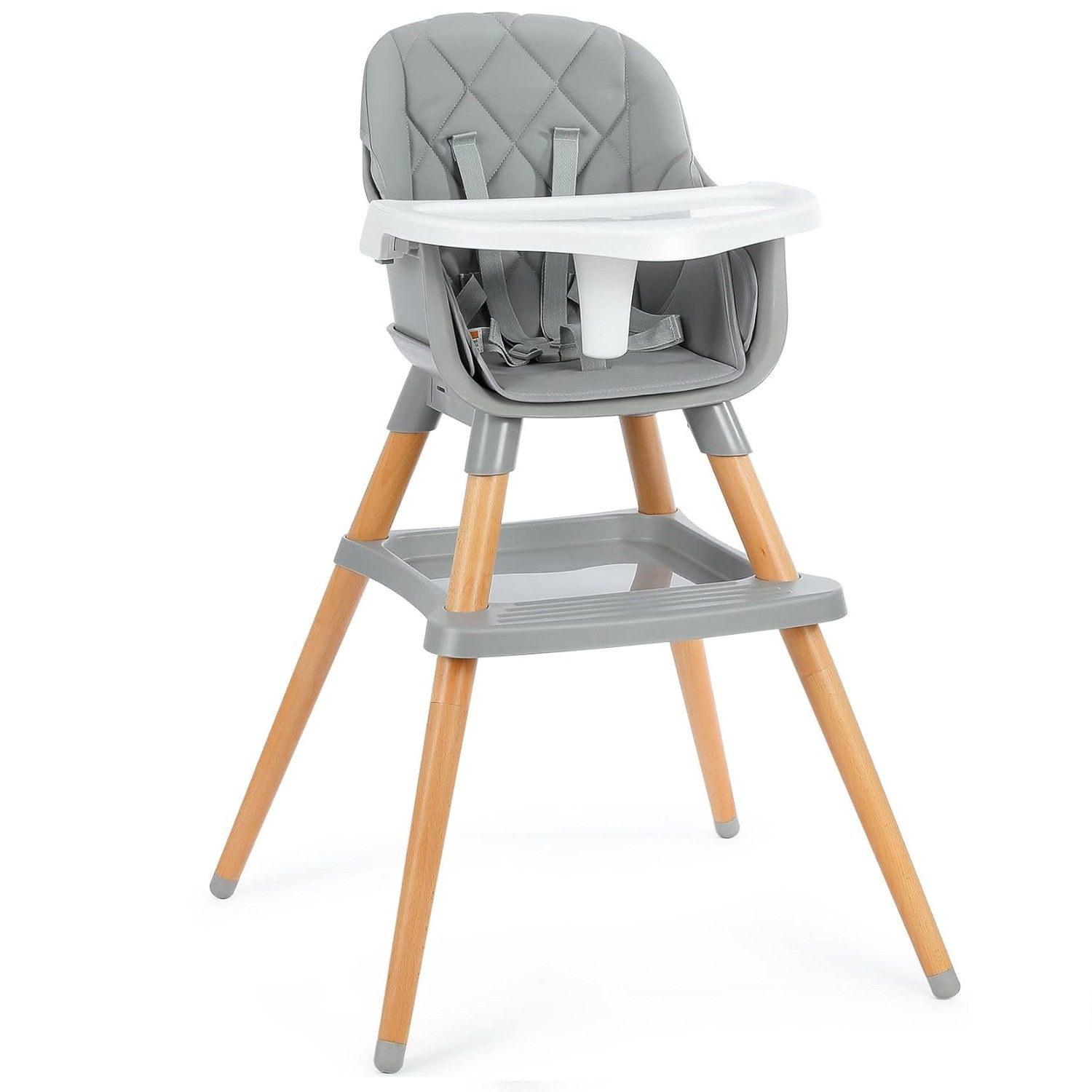 OUNUO Kinderstuhl 6-in-1 Kinderstuhl mit 5-Punkt-Gurt, Tablett and Ablage