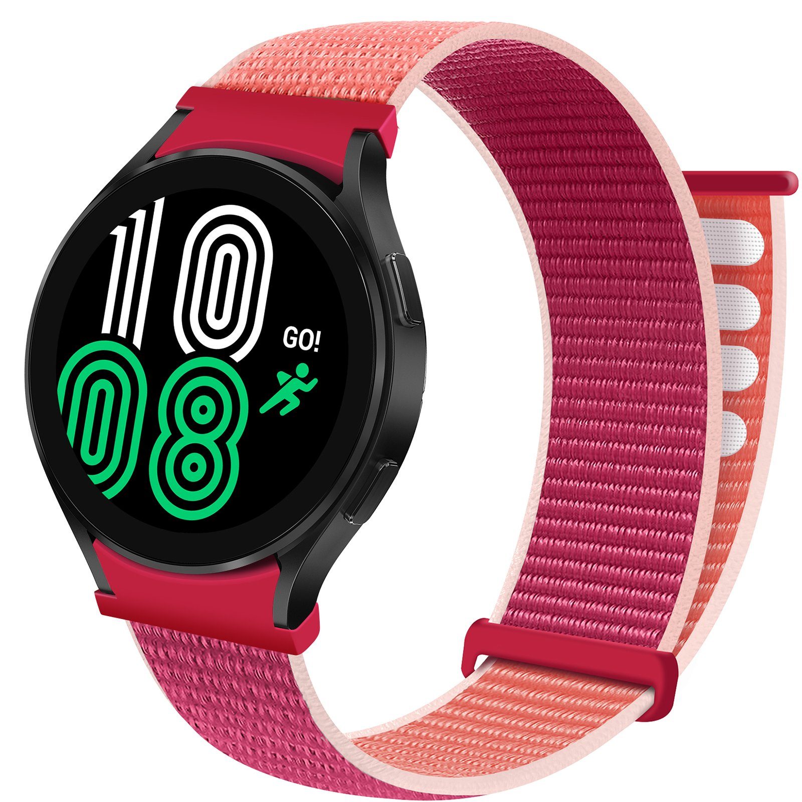 ELEKIN Smartwatch-Armband für Samsung watch 4 Nylon Armband galaxy watch magic buckle 42/44/46mm Granat | Uhrenarmbänder