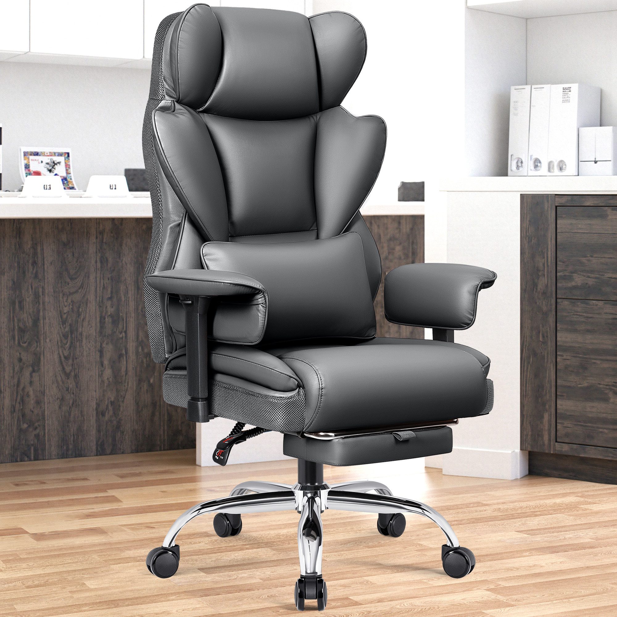 ChaCool Bürostuhl Ergonomisch PU Leder - Vintage Chefsessel Schreibtischstu günstig online kaufen