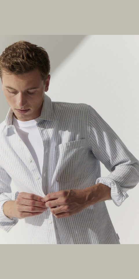 BASEFIELD Langarmhemd He.-Freizeithemd 1/1