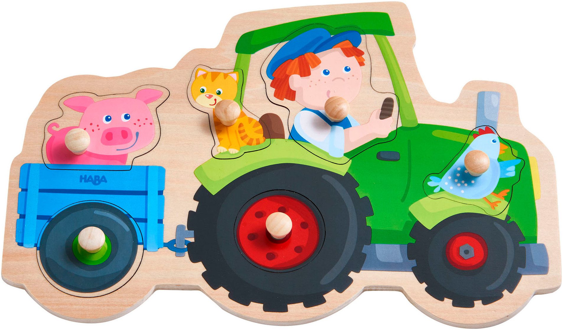 Haba Steckpuzzle Lustige Traktorfahrt, Puzzleteile günstig online kaufen