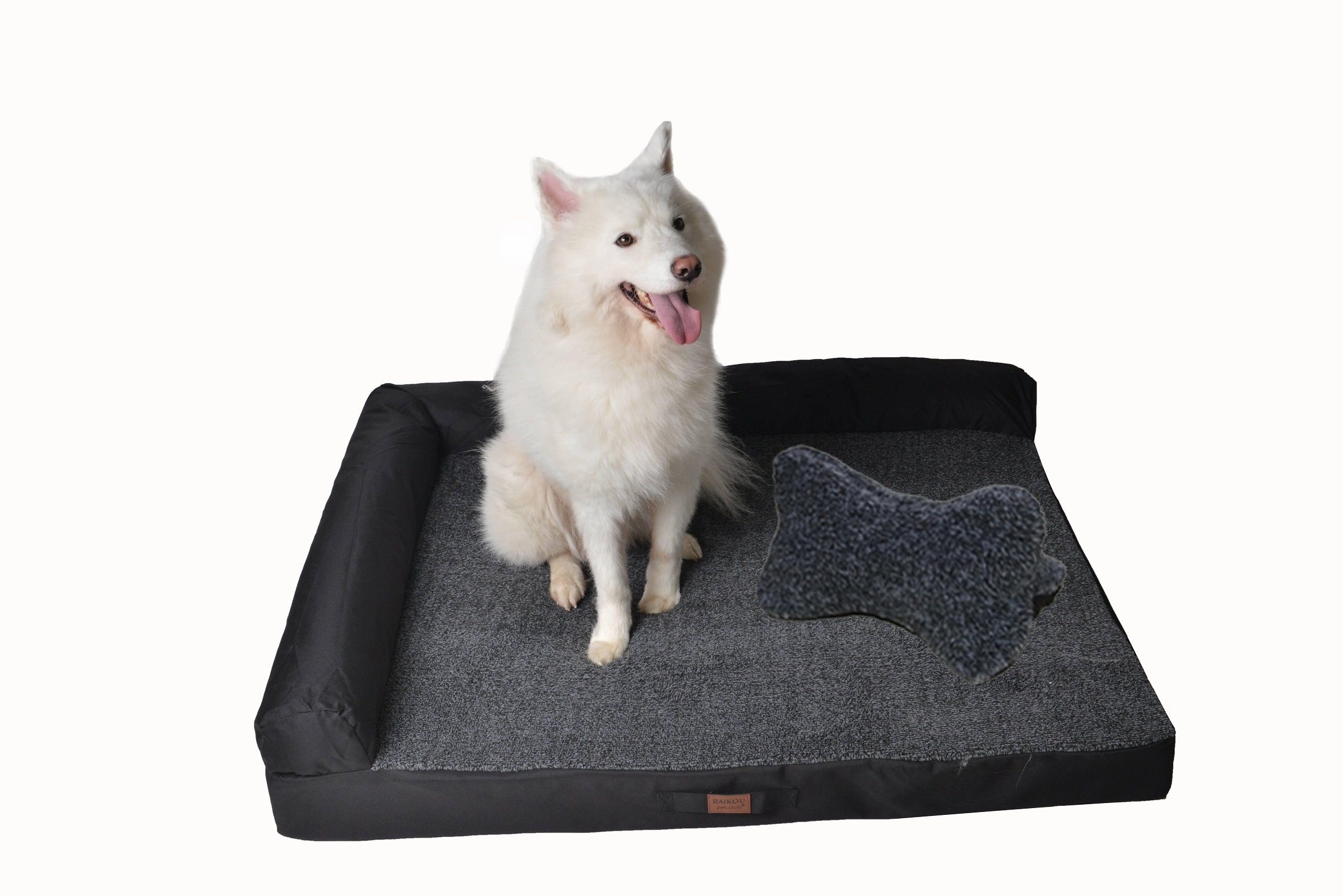 RAIKOU Tierbett Weiches Hundebett / Hundesofa / hundmette mit Hundekissen, Plüsch, gib ein knochenförmiges Kissen,antistatisch