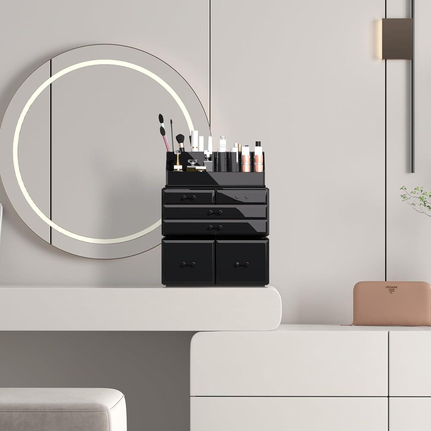 LuxusKollektion Badaccessoire-Set Makeup Organizer XL Schwarz günstig online kaufen