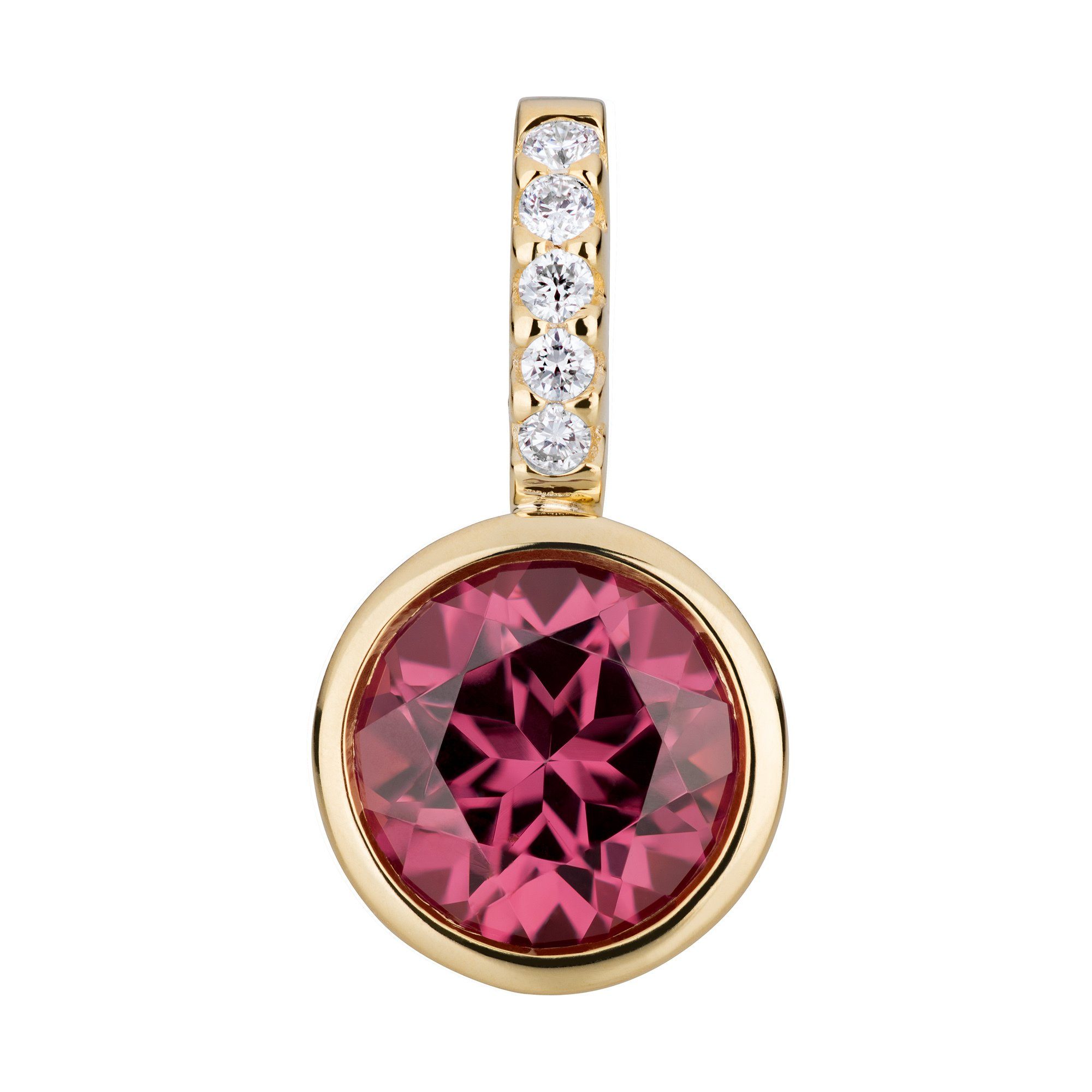 Orolino Kettenanhänger Gold 585 mit 5x Brillant zus. 0,02ct. und Rhodolith günstig online kaufen