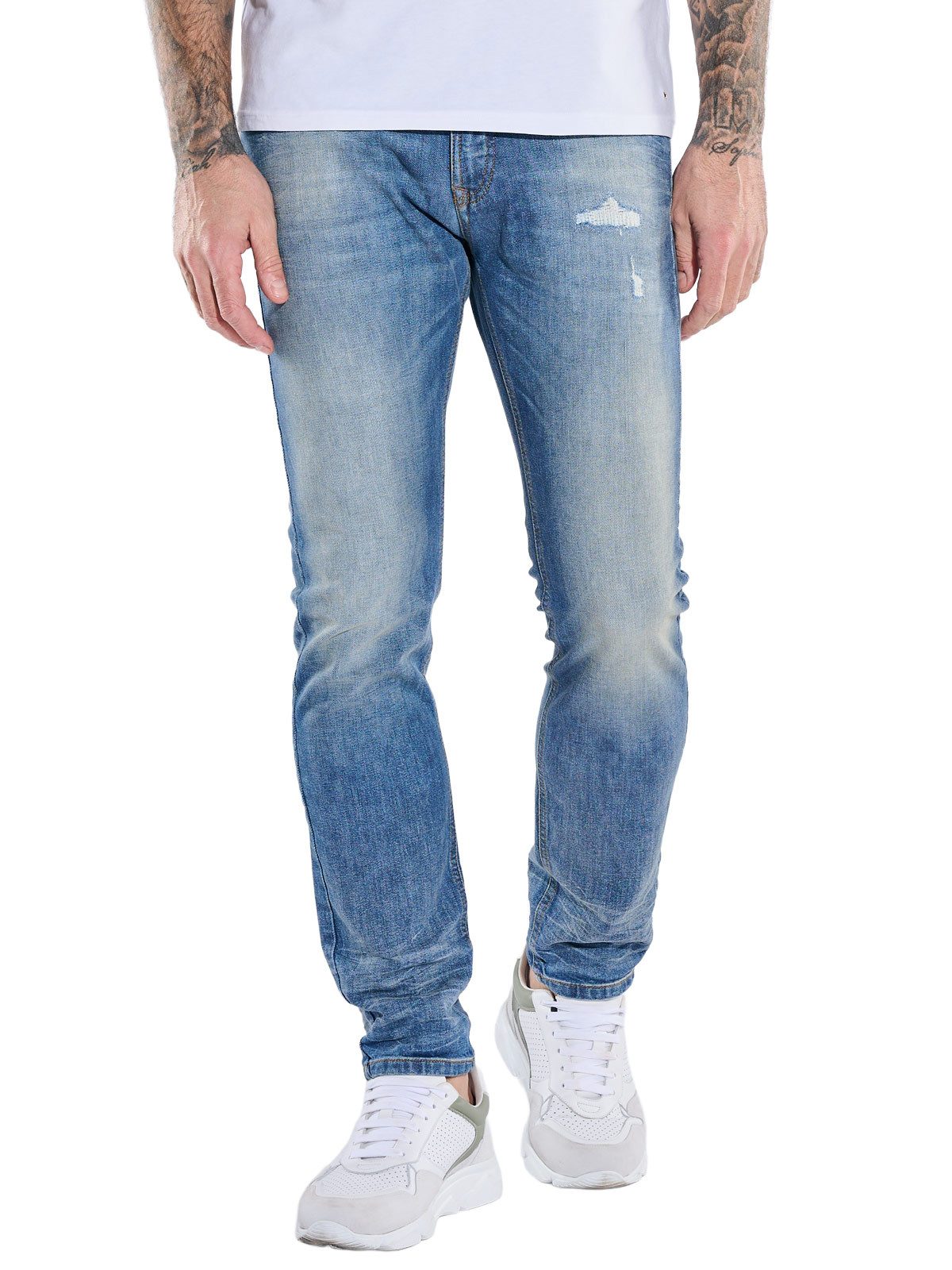 emilio adani Stretch-Jeans Herren Jeans mit Wascheffekt, Marineblau