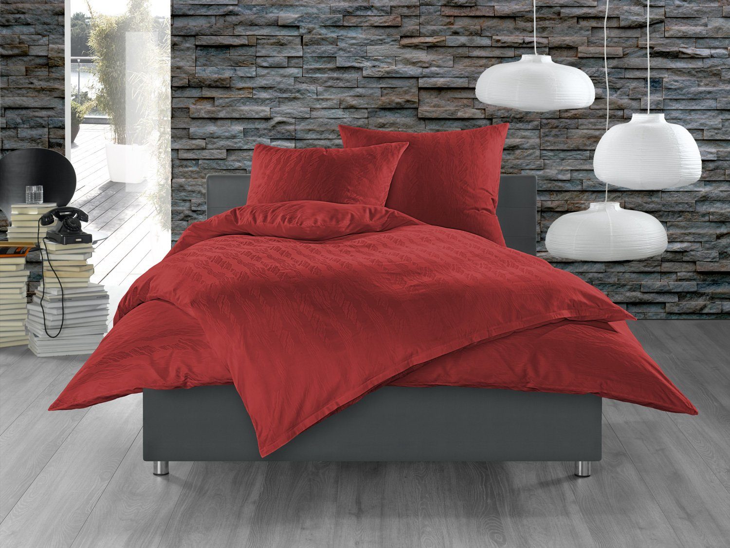 BETTWAESCHE-MIT-STIL Bettwäsche Mako Satin Damast Bettwäsche Waves, Mako-Sa günstig online kaufen