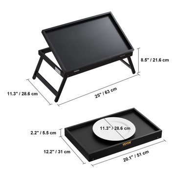 VEVOR Tabletttisch 612x310x221 mm, Serviertablett Betttisch mit Klappbaren Beinen