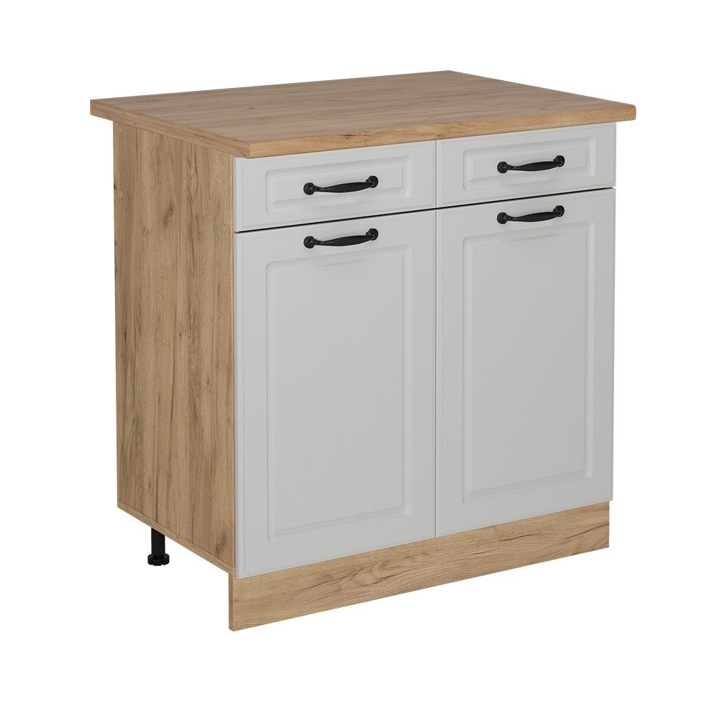 Vicco Unterschrank R-Line, Weiß Landhaus/Goldkraft Eiche, günstig online kaufen