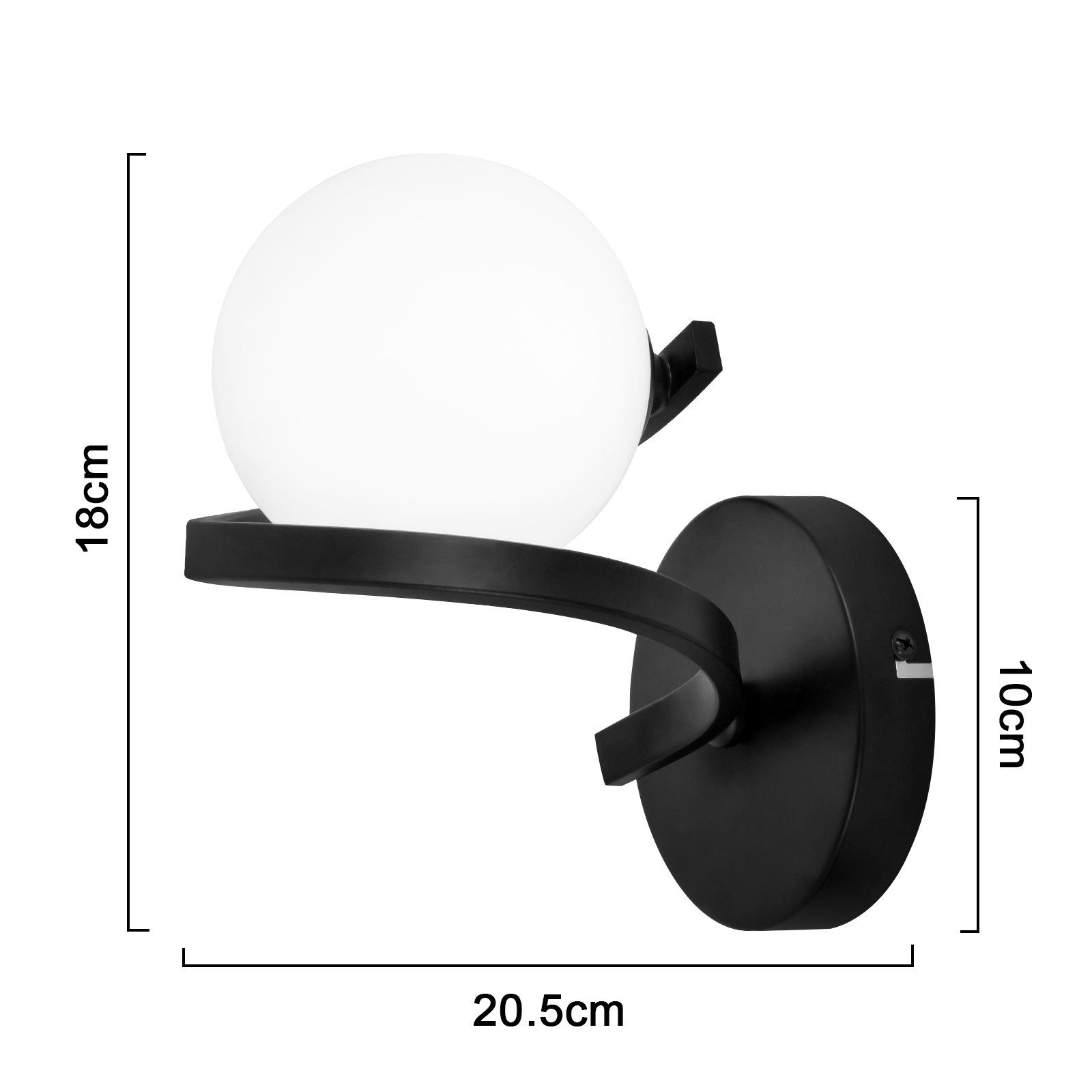 ZMH Wandleuchte 1 Flammig Modern Schwarz Innen Wandlampe - Metall Flur, LED günstig online kaufen