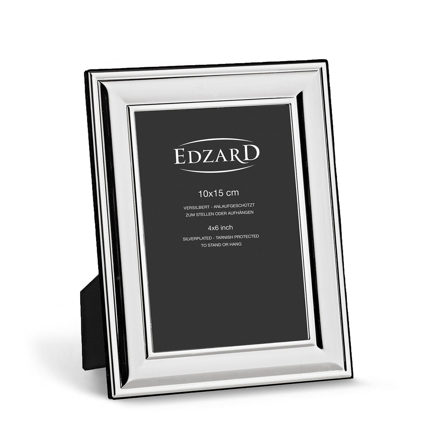 EDZARD Bilderrahmen Sunset, versilbert und anlaufgeschützt, für 10x15 cm  Foto - Fotorahmen, Rahmen für Foto zum Hinstellen und Aufhängen