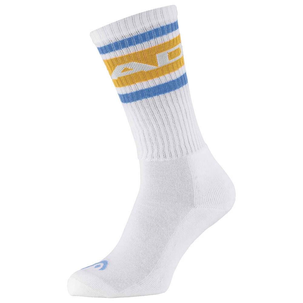 Head Tennissocken 1P Long (Baumwolle) weiss/gelb/blau Herren - 1 Paar