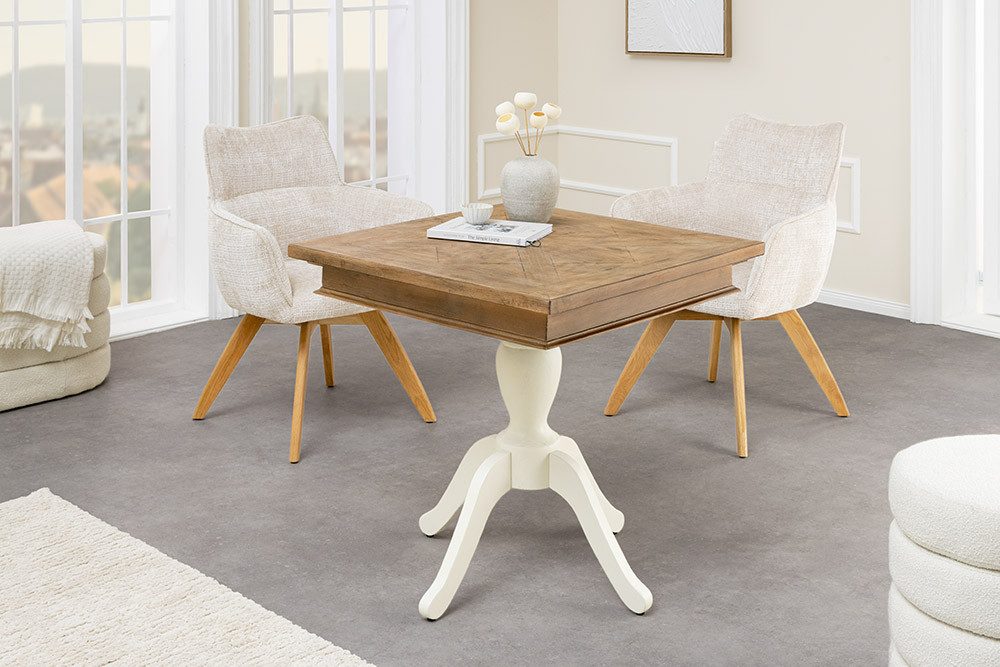 riess-ambiente Bistrotisch HAMPTONS 70cm hellbraun/creme - recycelte Pinie, günstig online kaufen