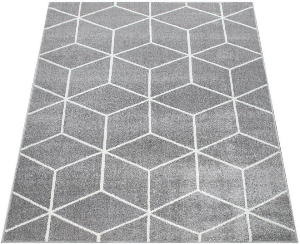 Teppich Stella 402, Paco Home, rechteckig, Höhe: 16 mm, Kurzflor, Scandi  Design, geometrisches Muster, robuste und pflegeleichte Qualität