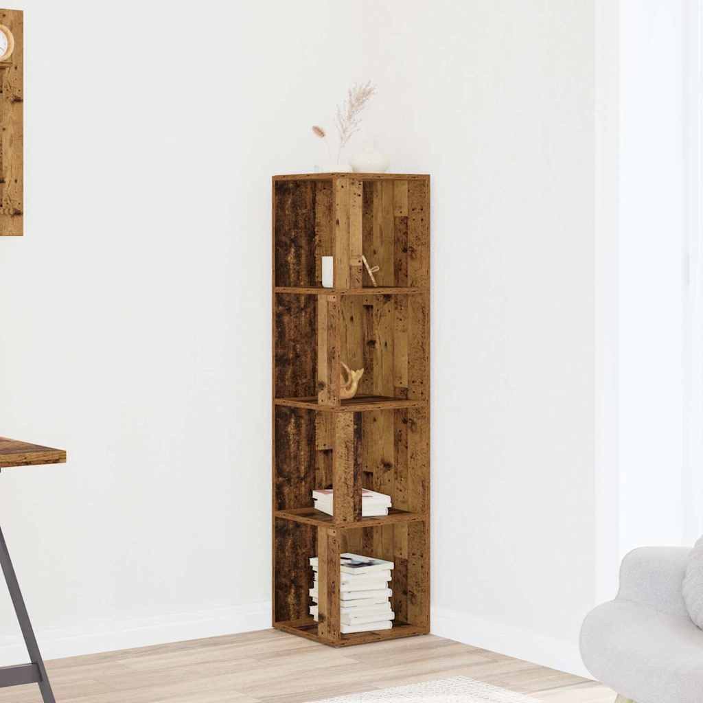 vidaXL Eckregal Eckregal Altholz-Optik 33x33x132 cm Holzwerkstoff, 1-tlg.