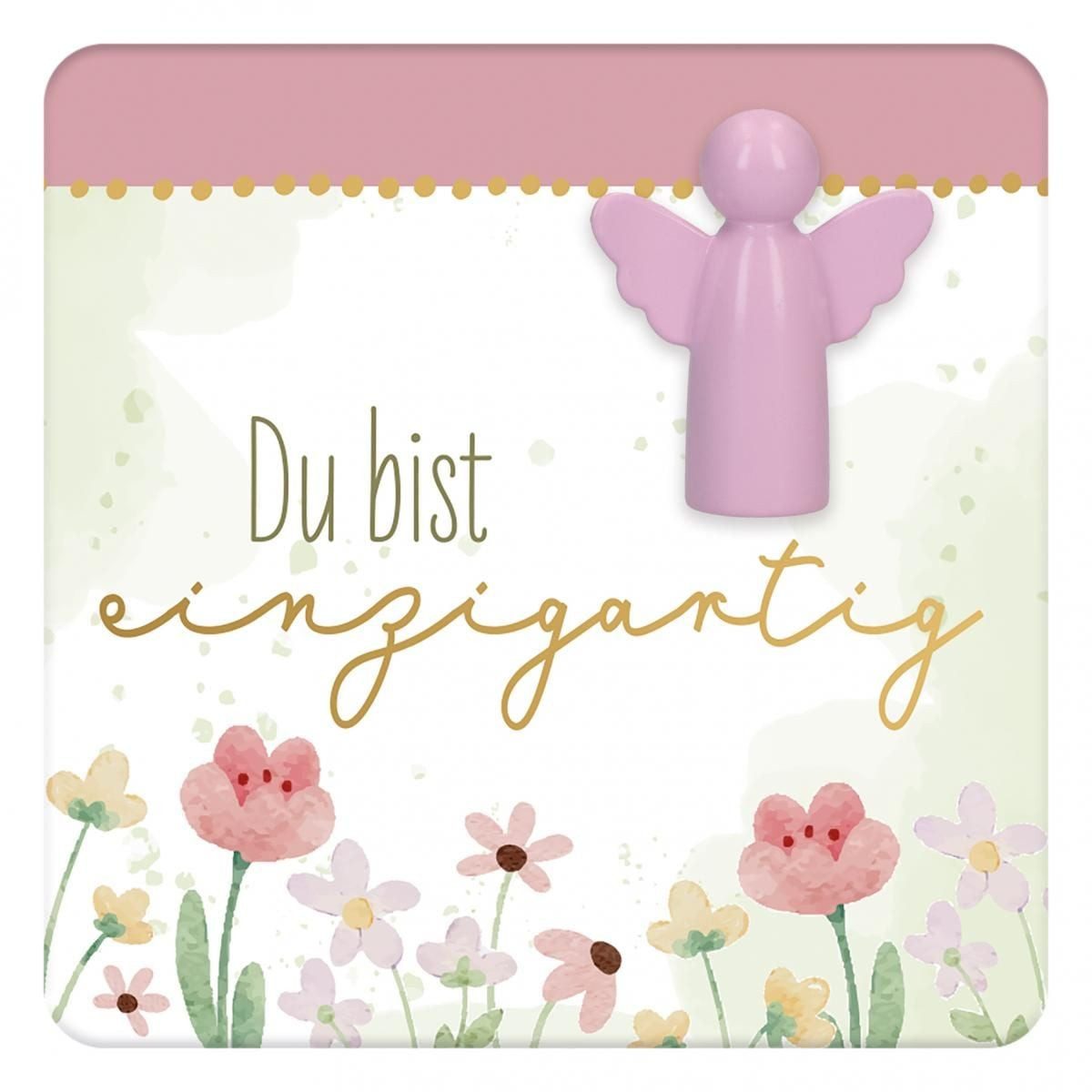 Grußkarte Engelfigur aus Metall - Du bist einzigartig Engel-Figur