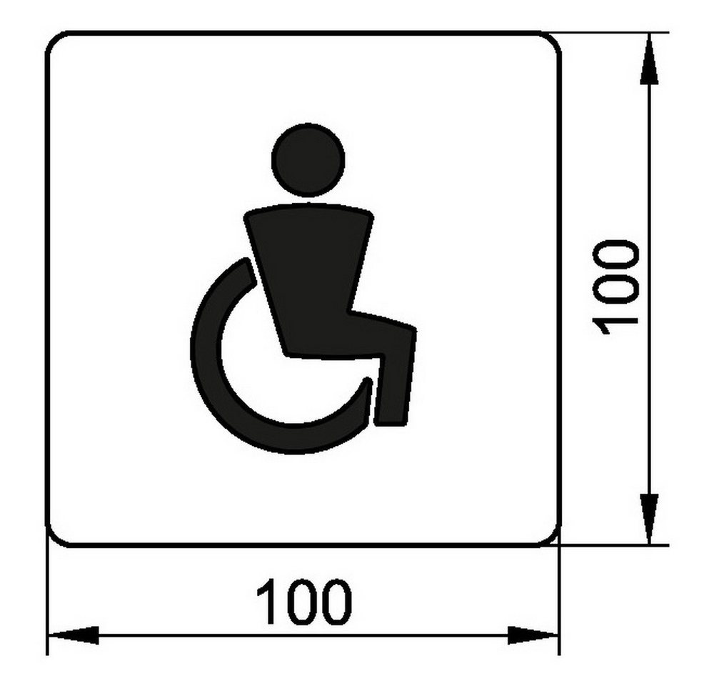 Thumbnail - Keuco Hinweisschild Plan, Türschild mit Symbol "Behinderten-WC" - Verchromt