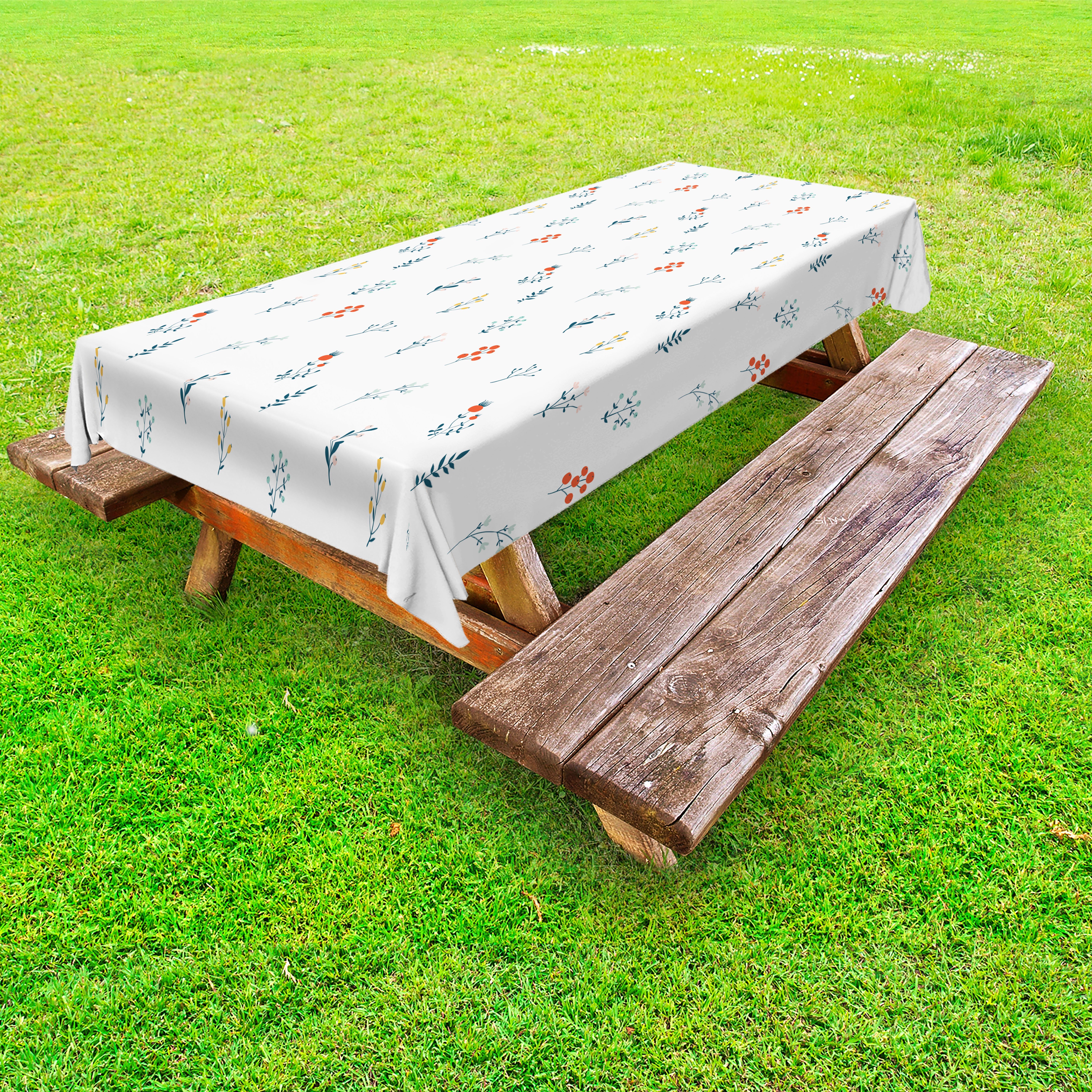 Abakuhaus Tischdecke dekorative waschbare Picknick-Tischdecke, Minimalistisch Einfache Blumenmuster
