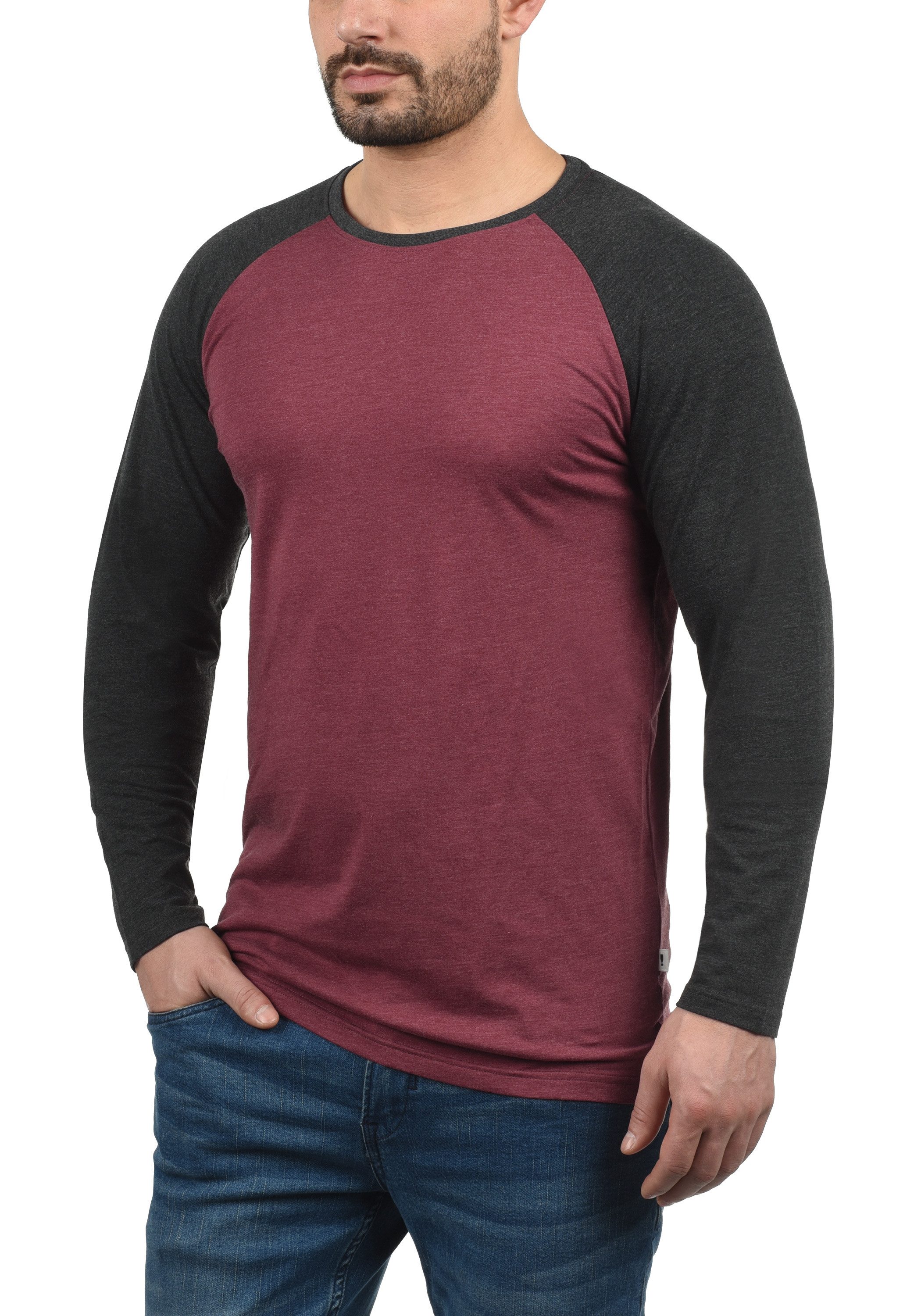 !Solid Rundhalsshirt SDBastien Longsleeve im Baseball-Look günstig online kaufen