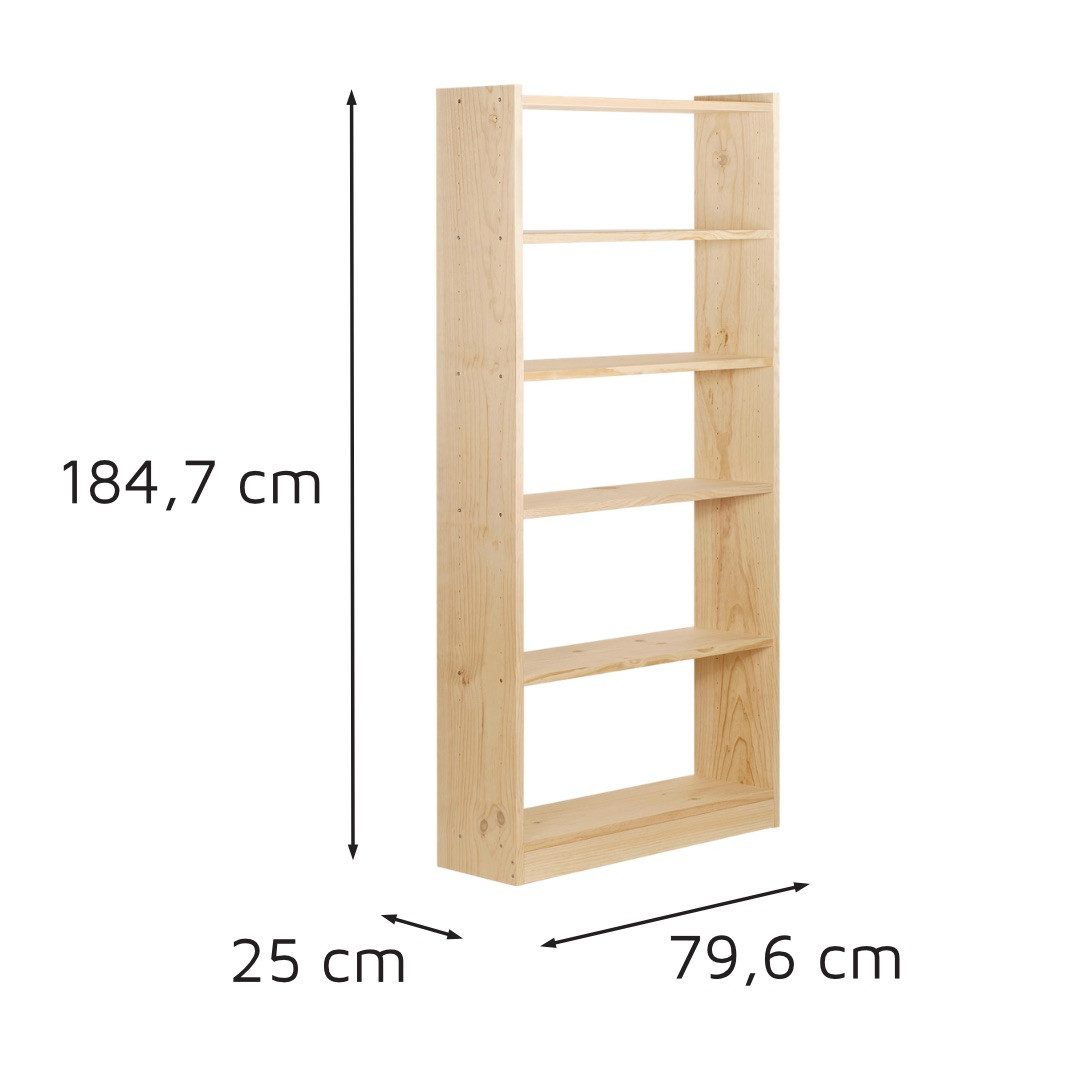 Astigarraga Kit Line Bücherregal Vollholzregal "Gala" Regalmodul mit 6 Ebenen in zwei Größen