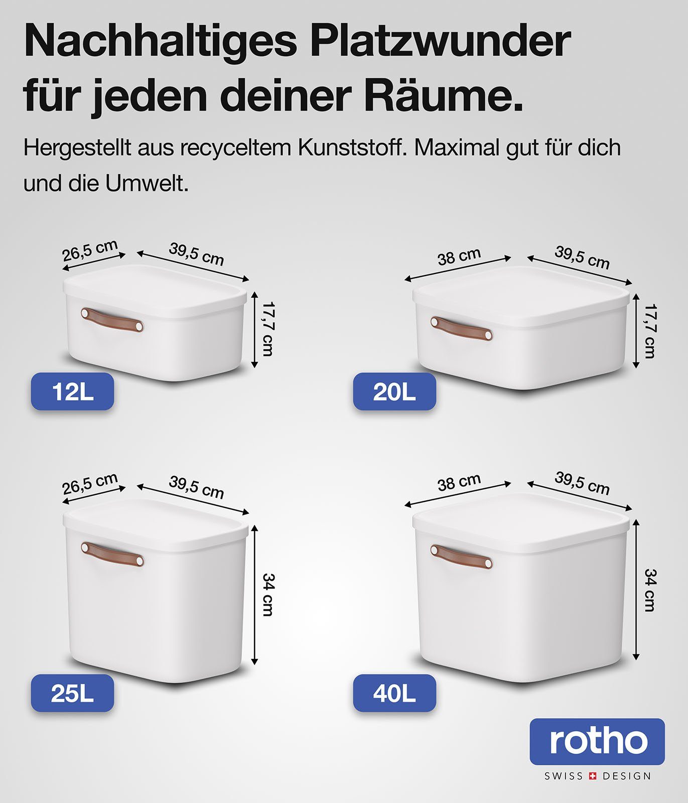 ROTHO Aufbewahrungsbox 4er-Set Kiste mit Deckel günstig online kaufen