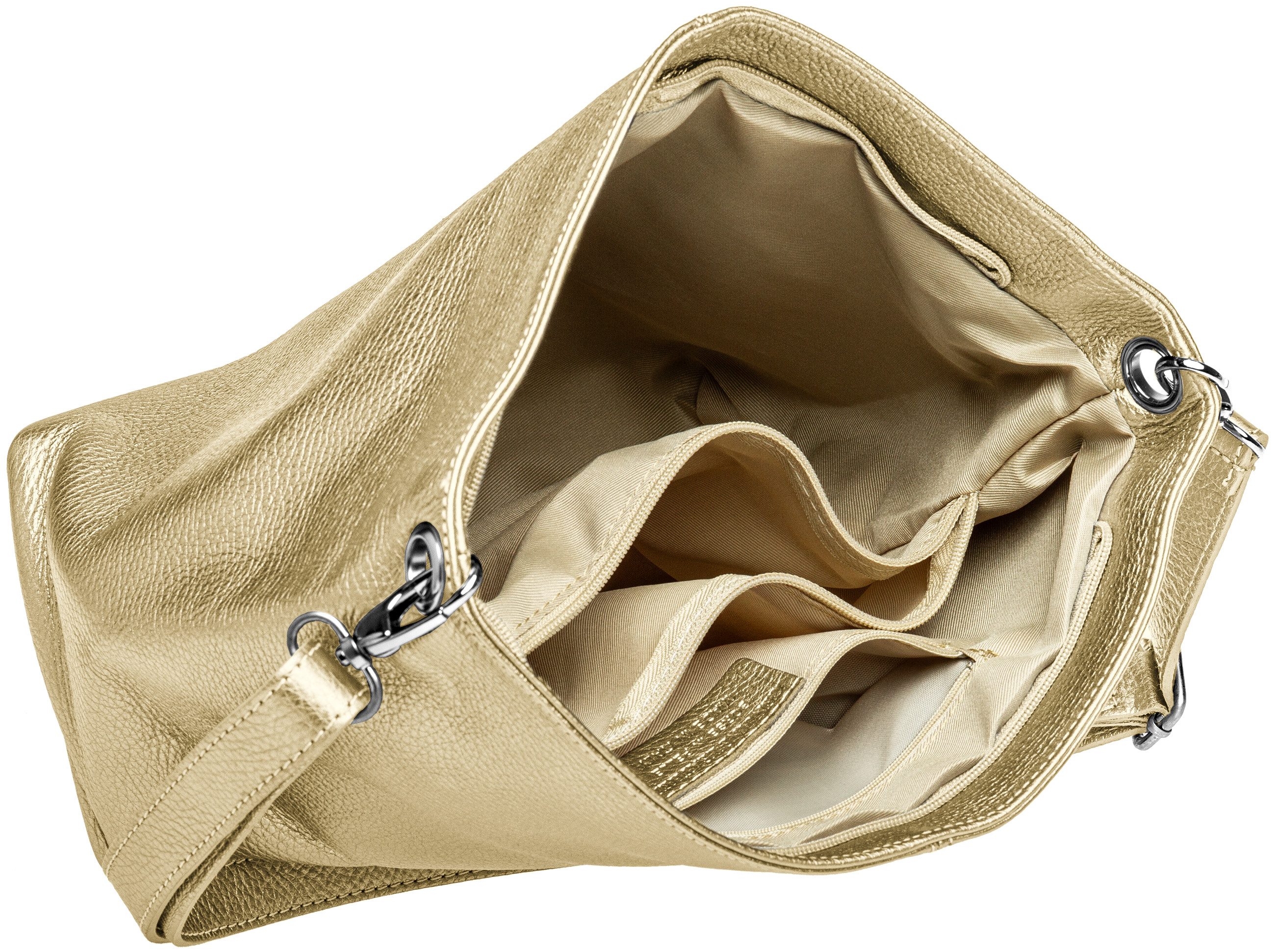 Caspar Schultertasche Klassische Damen Leder Handtasche - PREMIUM LINE - Modell No.803, elegant, robust & unempfindlich - 100% Echtleder - Handmade in Italy