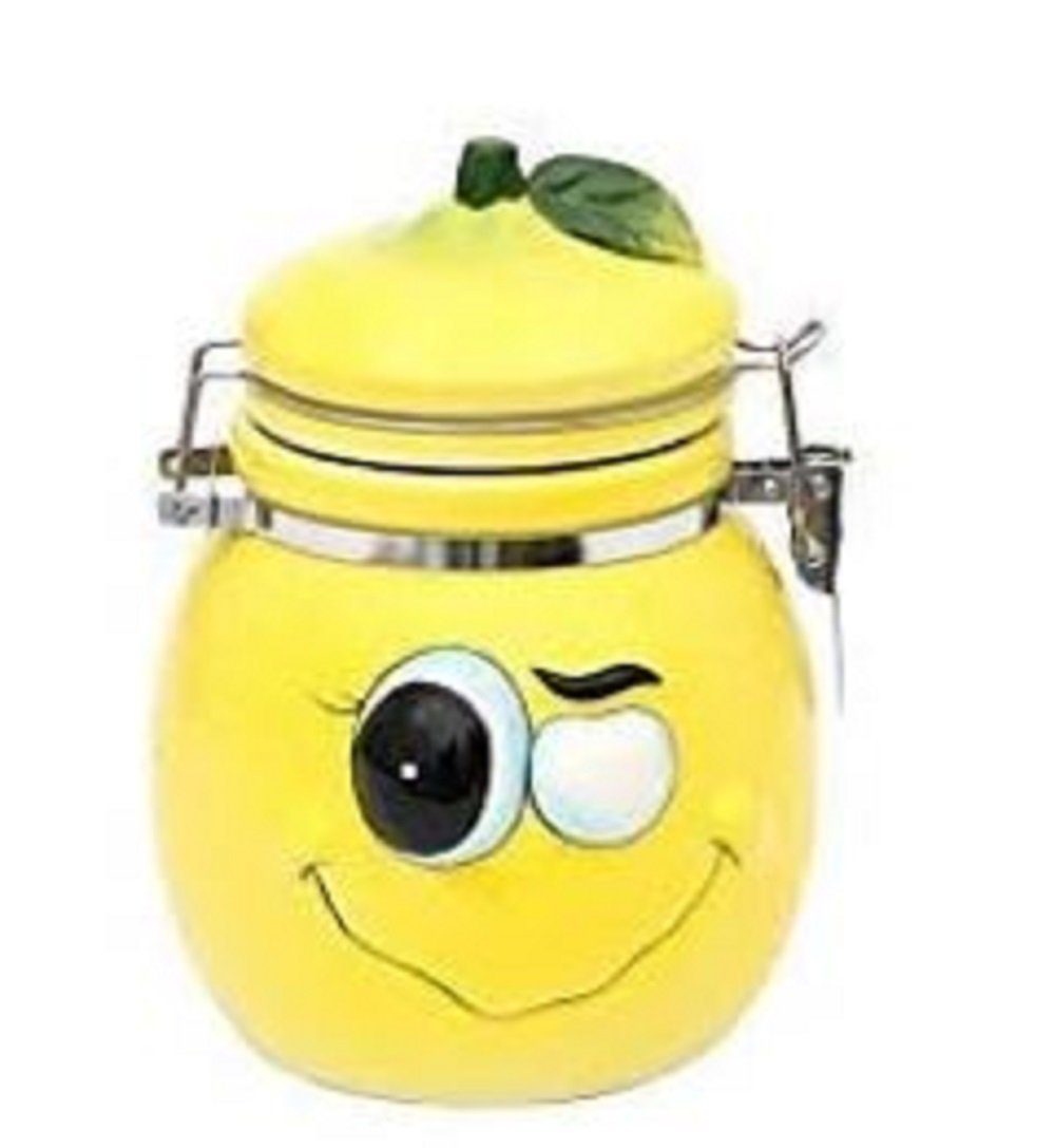 SIGRO Vorratsdose lustige Früchte Zitrone, Orange oder Apfel zur Auswahl, Keramik, (1-tlg), Souvenir - Figuren Dekorationsartikel - Geschenkartikel gelb Vorratsdose