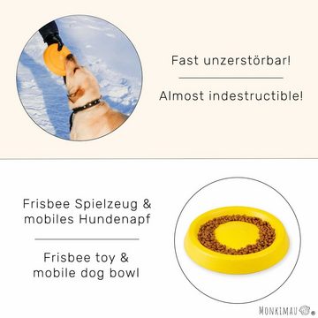 Monkimau Outdoor-Spielzeug Hundespielzeug unzerstörbar - Hunde Frisbee Spielzeug intelligenz gelb, EVA, Packung