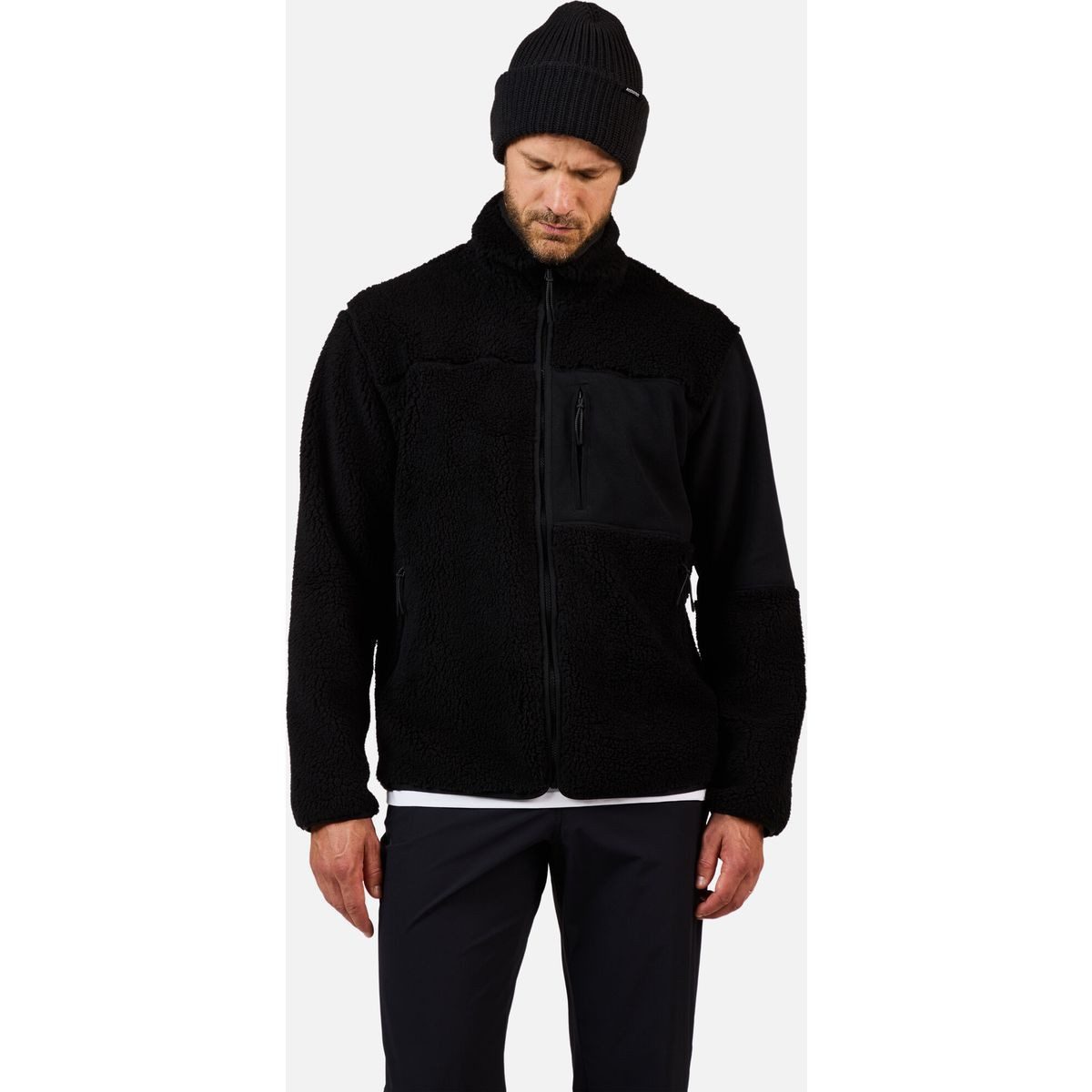 Rossignol Fleecejacke Alltrack Full Zip Sherpa Jacket Weiche, kuschelige Herrenjacke aus recyceltem Sherpa Fleece, ideal