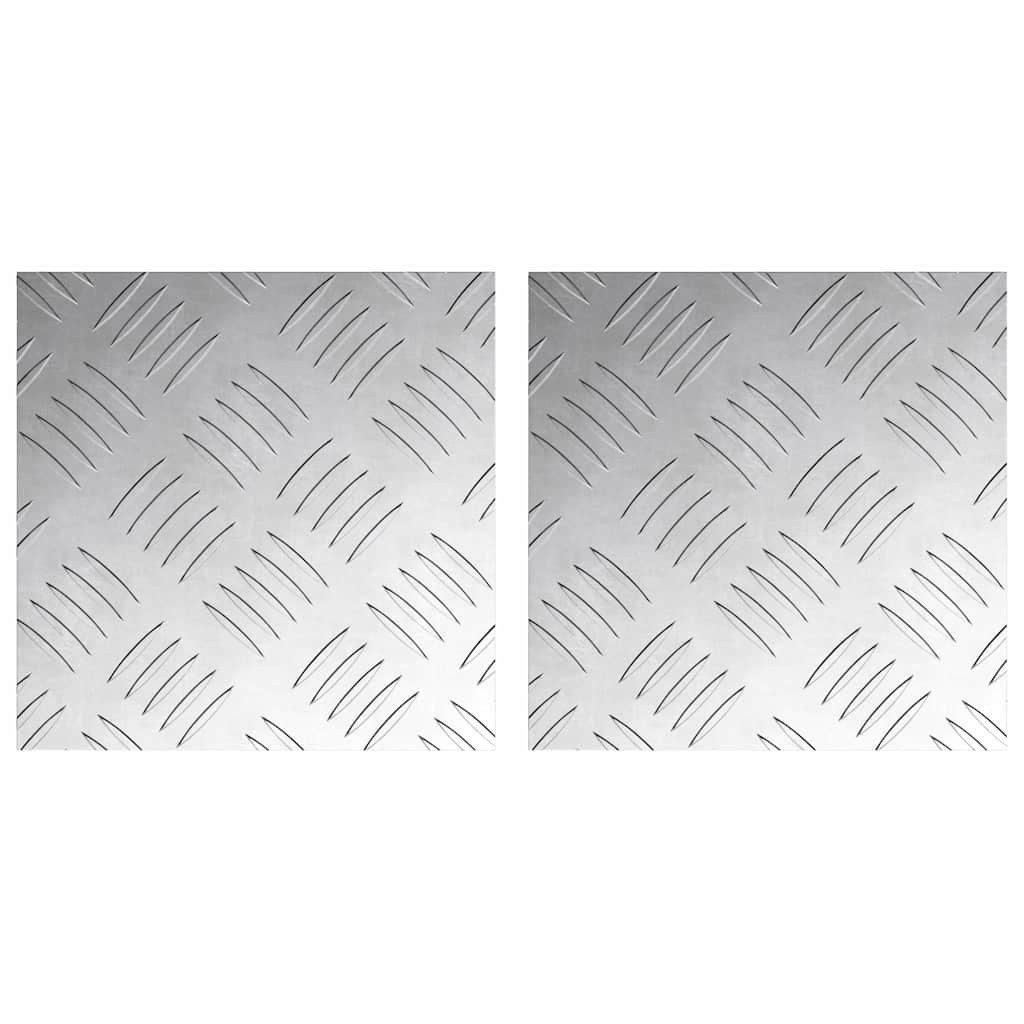 vidaXL Stufenmatte Treppe Tritt Quadratisch 2 pcs Silber 20 x 20 cm Aluminium, Quadratisch