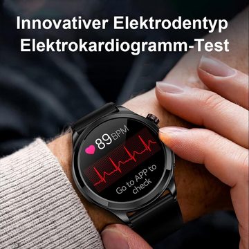 yozhiqu Smartwatch mit Bluetooth-Anrufen, Herzfrequenzmessung, Blutsauerstoff Smartwatch, Erleben Sie die erweiterten Funktionen des EKG-Trackings–eine Sportuhr