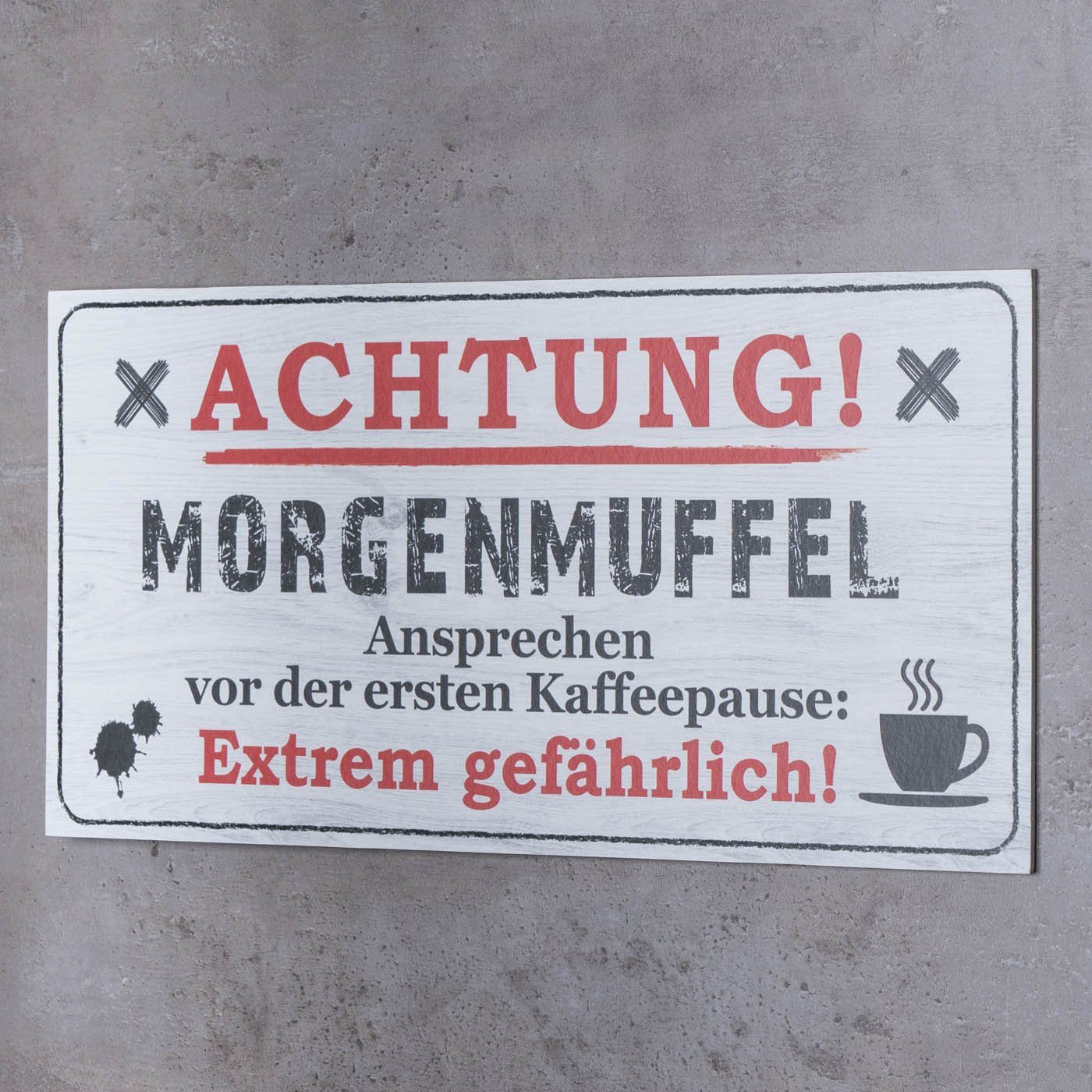 Levandeo® Wandbild, Wandbild 40x20cm Morgenmuffel Spruch günstig online kaufen