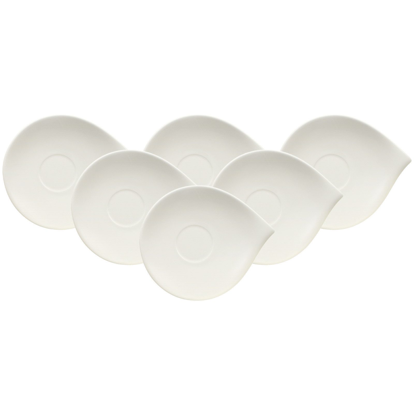 Villeroy & Boch Untertasse Flow Frühstücksuntertassen 21 x 18 cm 6er Set, (6 St)