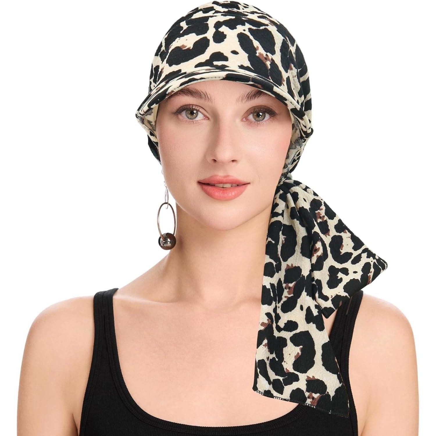 LuxusKollektion Beanie Kopfbedeckung Chemo Damen Mütze Beanie Gebundenes Leopardenmuster